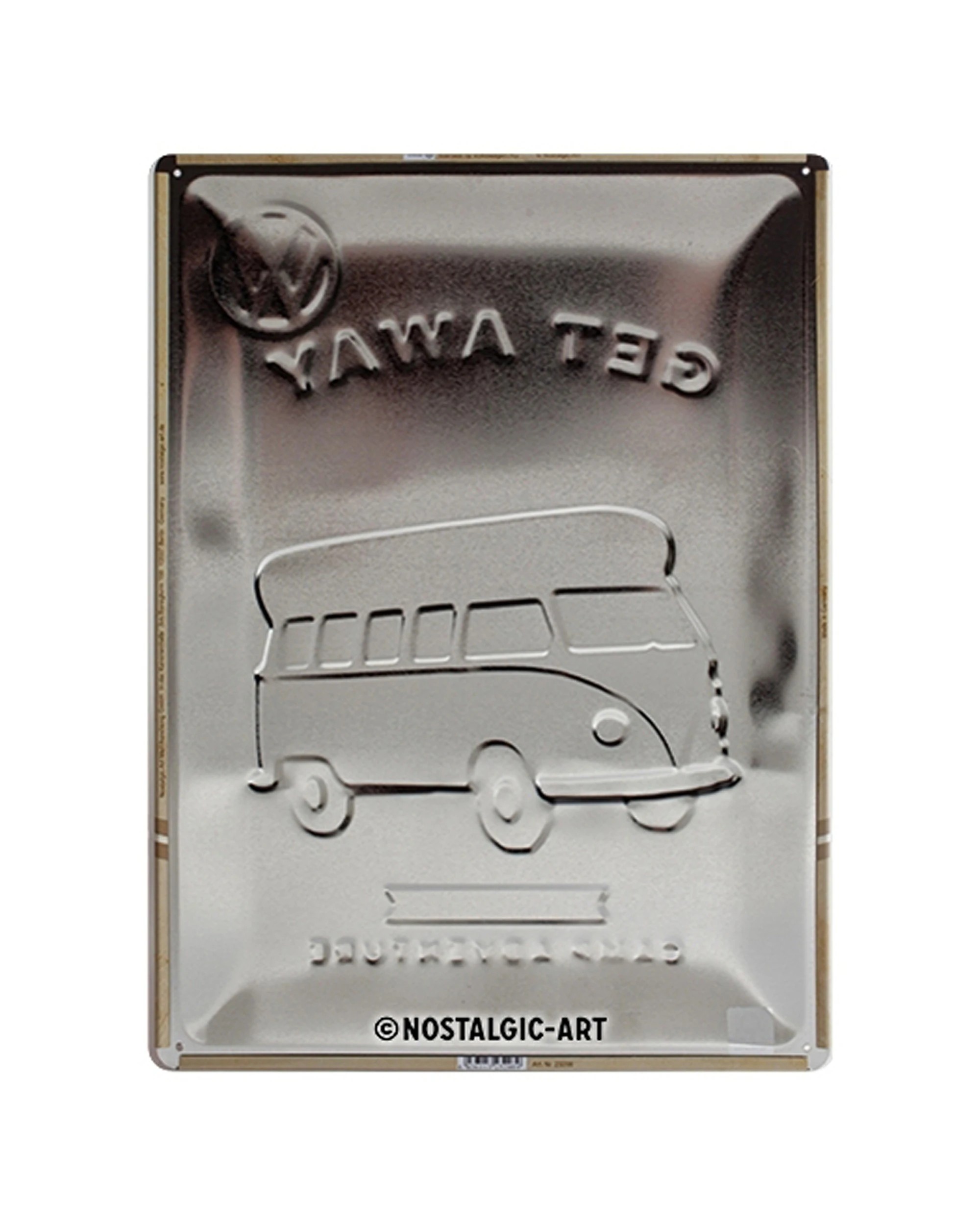 2 Nostalgic-Art Large 30x40cm Metal Wall Art Sign Plaque - VW Bulli Let's Get Away!, 2 of 3
