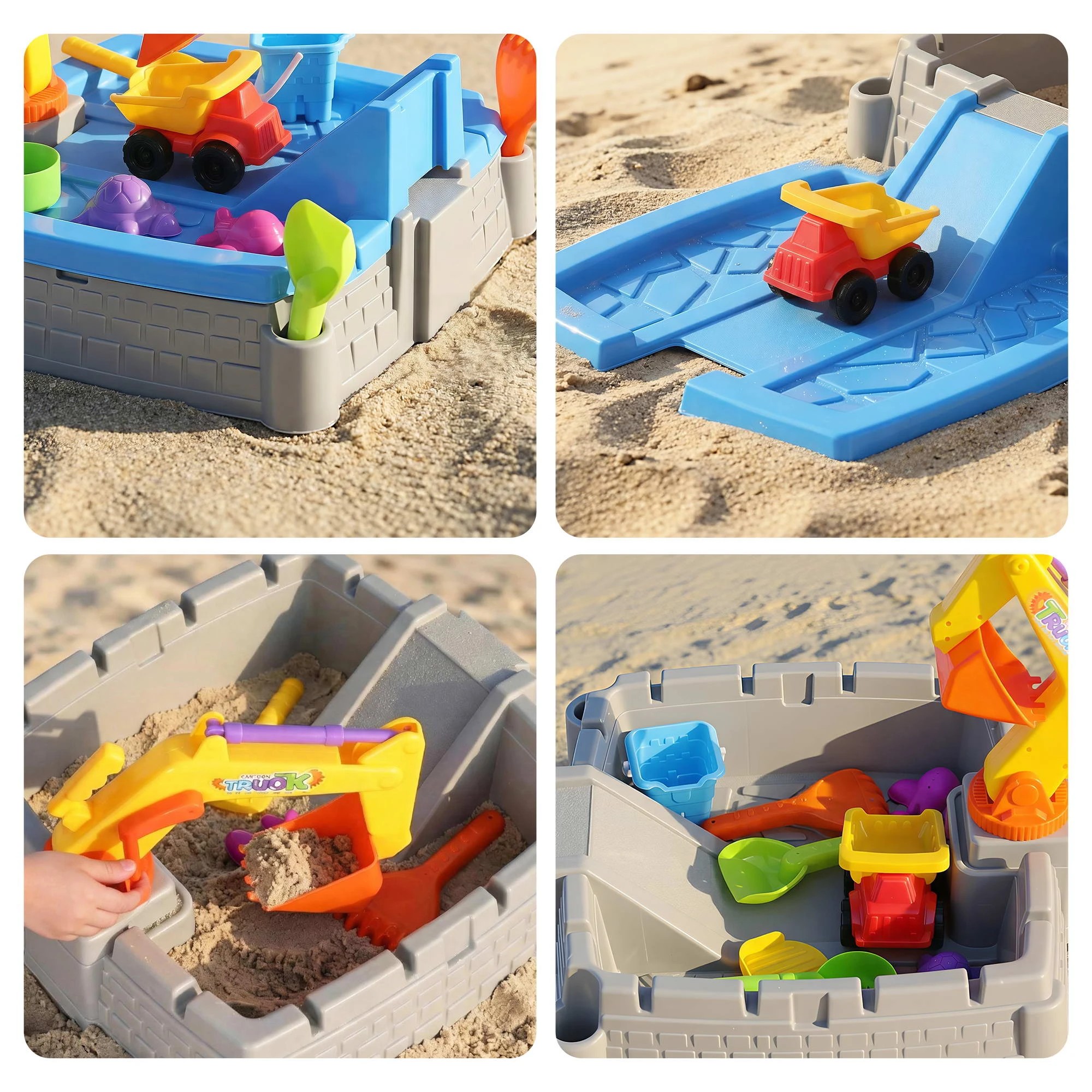 7 Keezi 2-in-1 Kids Construction Sandpit & Water Table - Multi, 7 of 7