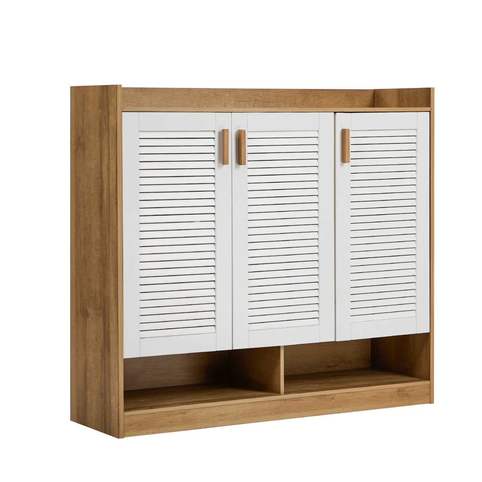 1 Oikiture Shoe Storage Cabinet 5-Tier Rack 3 Doors Organiser Shelf Cupboard - Multi, 1 of 8