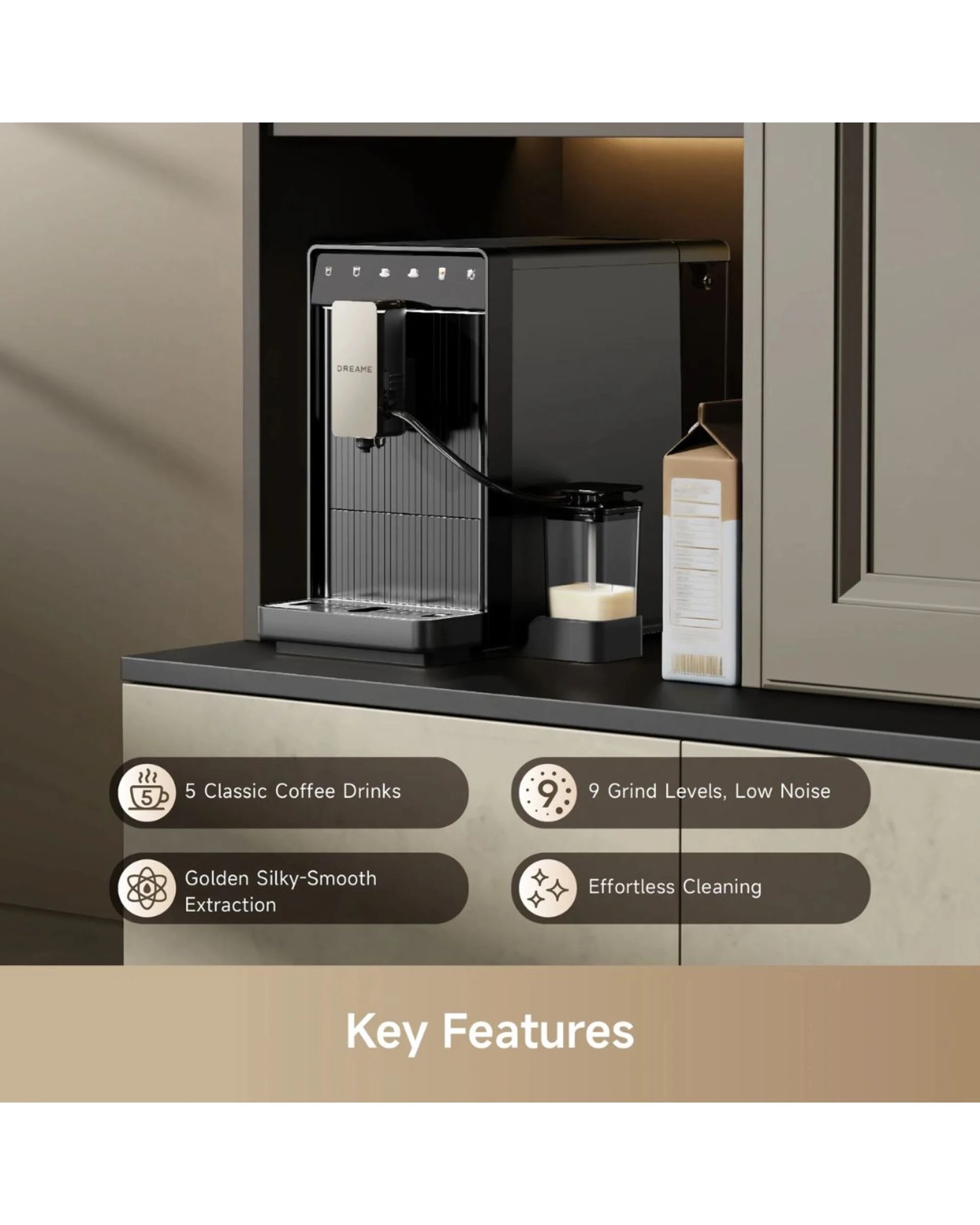 7 Dreame FCM30 Ecceluxe Slim Coffee Machine - Black, 7 of 9