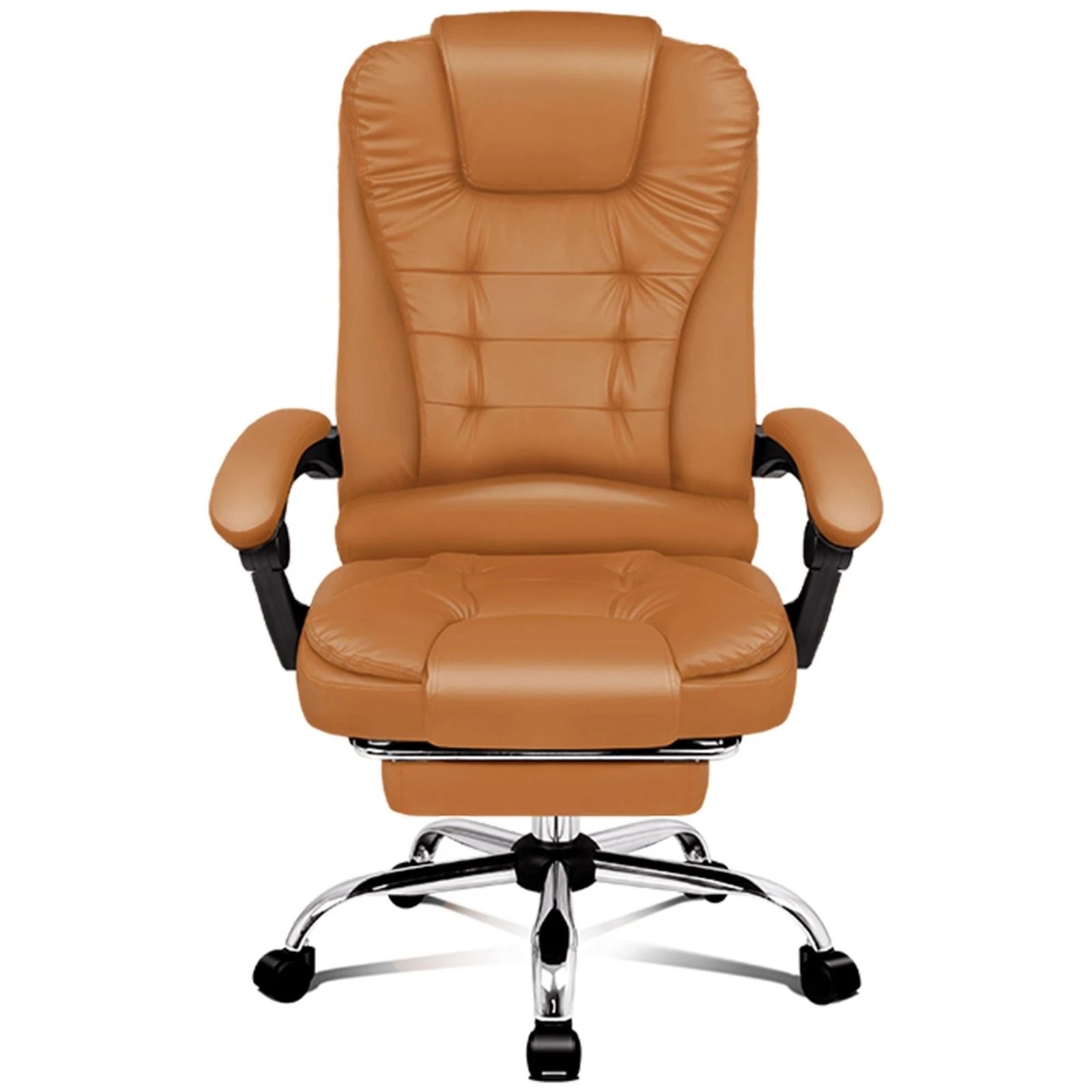 4 Alfordson Office Chair Gaming Executive Computer Racer Footrest PU Leather Seat - Brown, 4 of 10