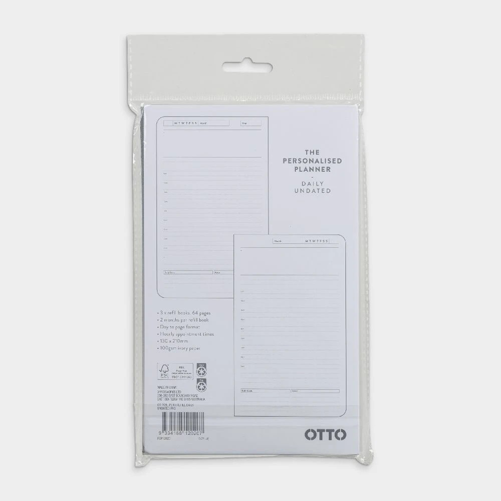 5 Otto Personal Daily Undated Planner Refills 3 Pack, 5 of 5