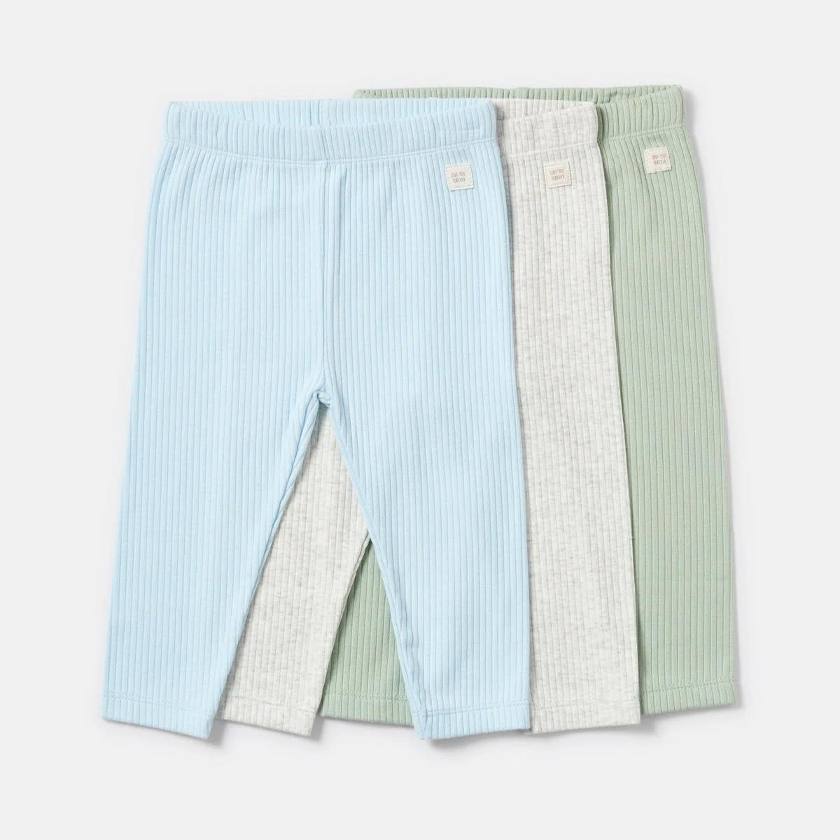 1 3 Pack Ribbed Leggings ICE BLUE 3PK, 1 of 8