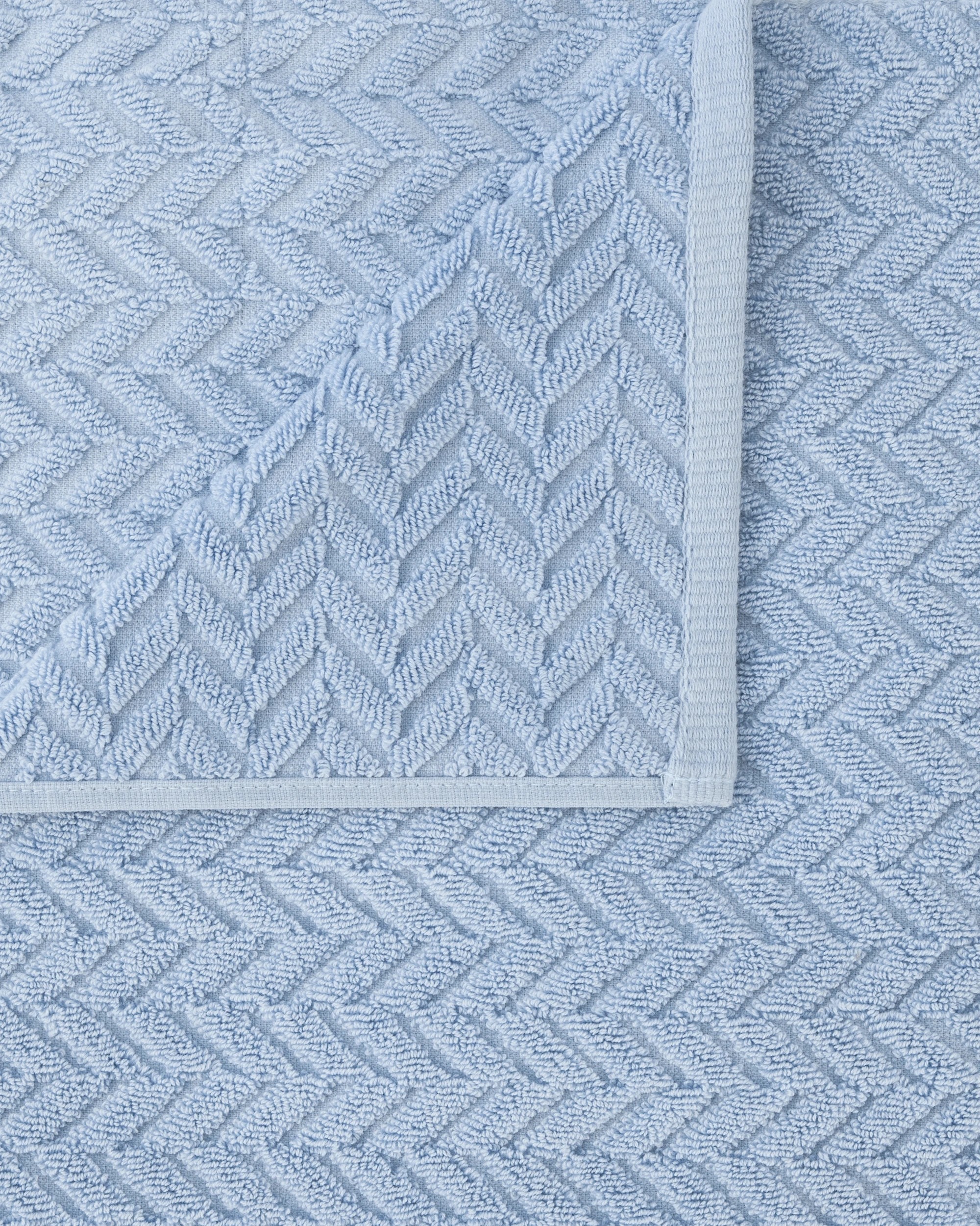 2 Chevron Cotton Bath Towel - Blue, 2 of 6