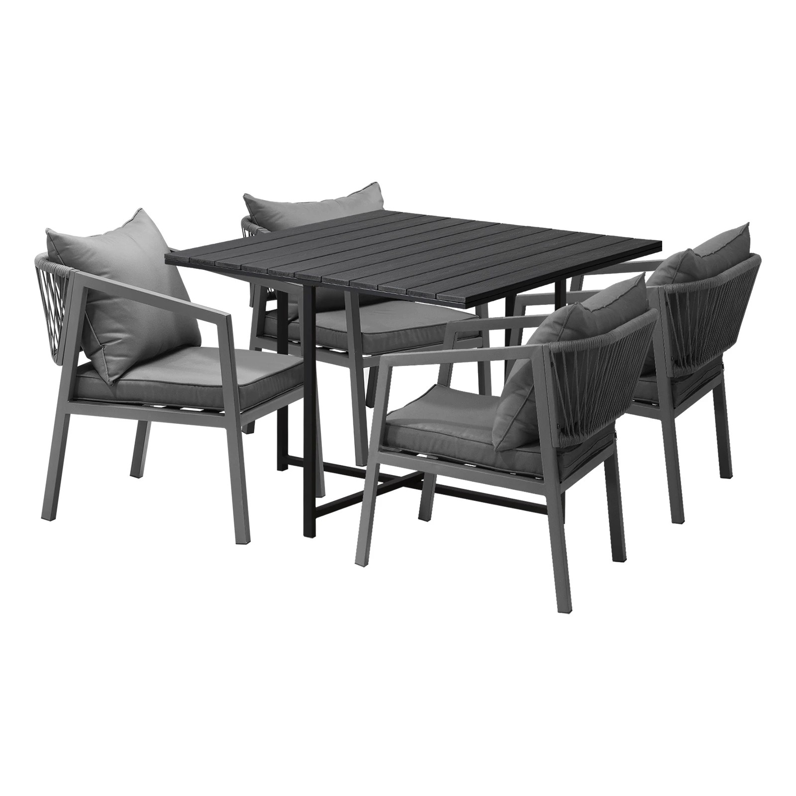 1 Livsip Outdoor Dining Set Patio Furniture Garden Balck Table Setting 4 Seater
 - Multi, 1 of 10