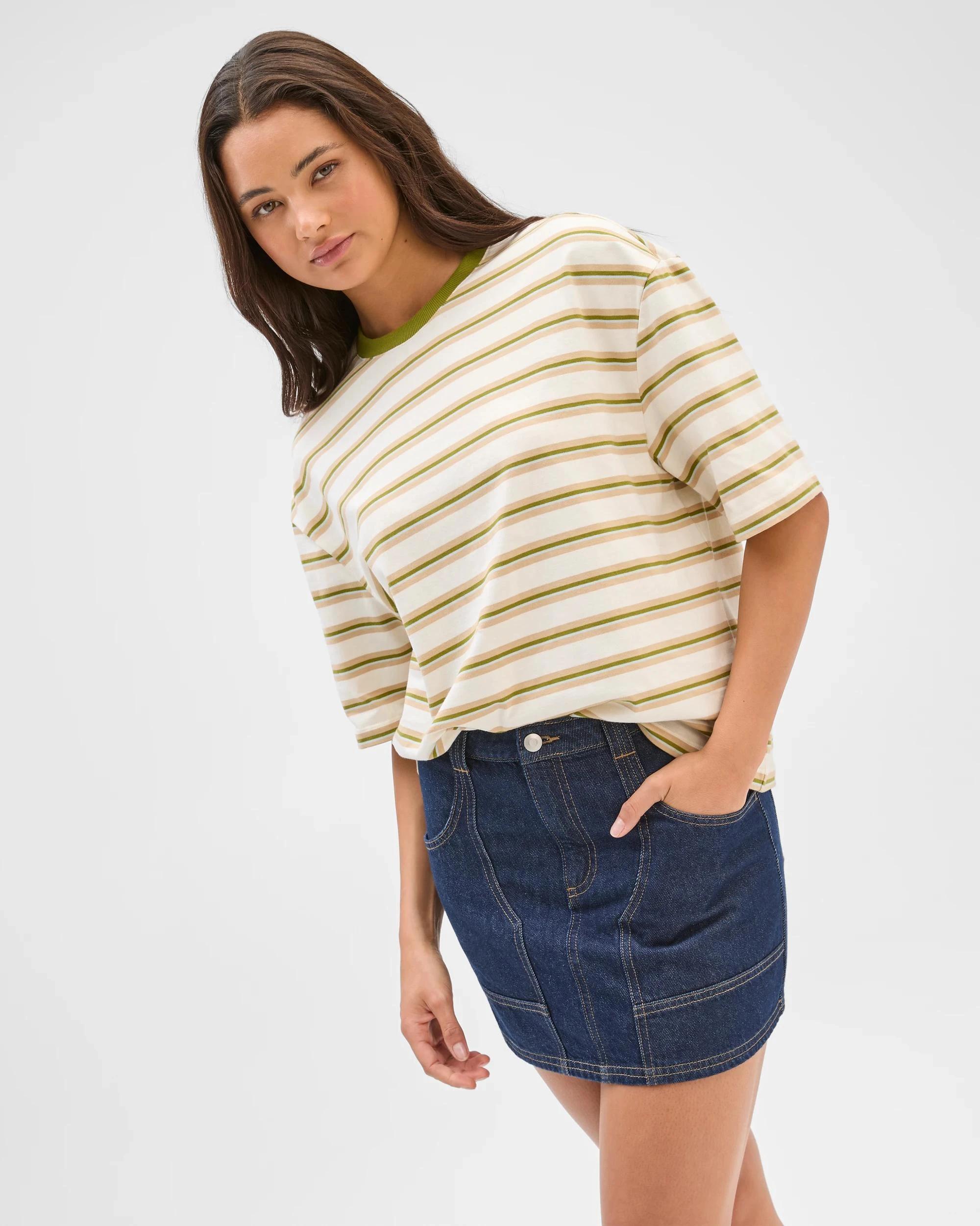 4 Lily Loves Australian Cotton Striped Retro T-Shirt MARTINI STRIPE, 4 of 6