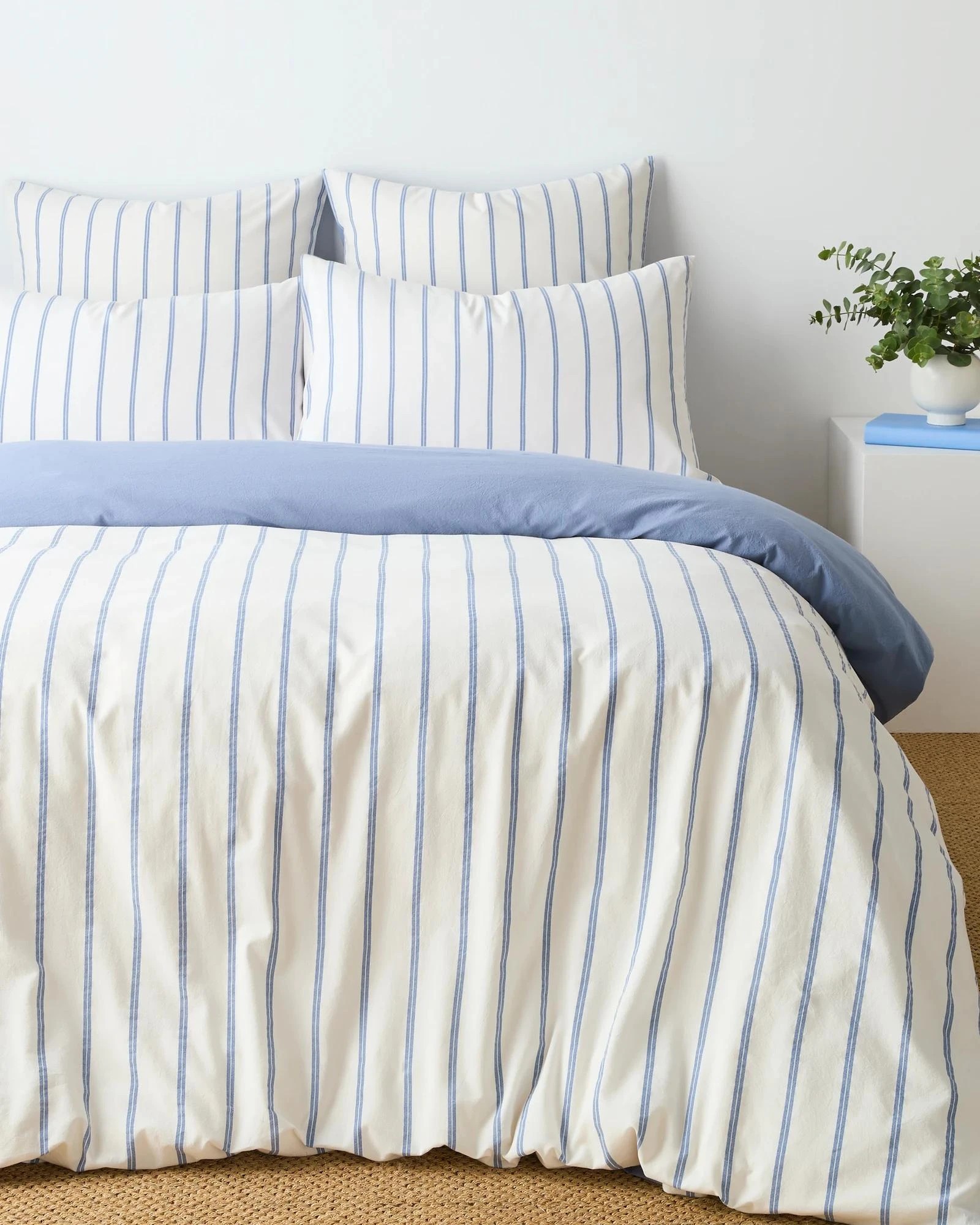 2 Arlo Stonewash Stripe Quilt Cover Set - King Bed - Blue, 2 of 8