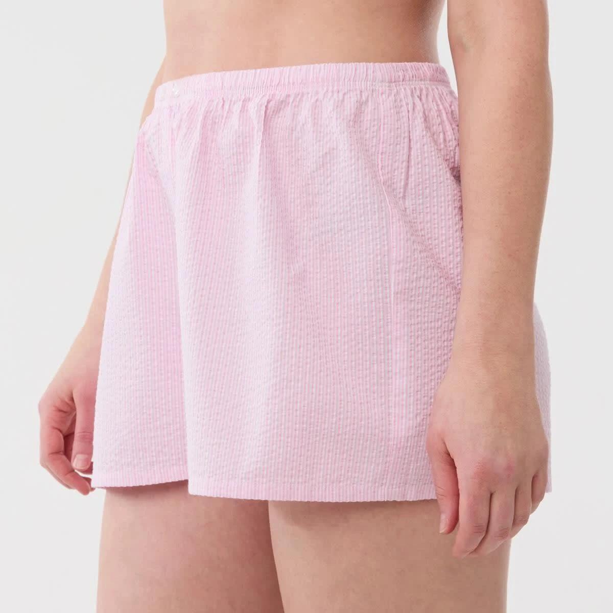 2 Cotton Seersucker Shorts Stripe Pink Icing, 2 of 6