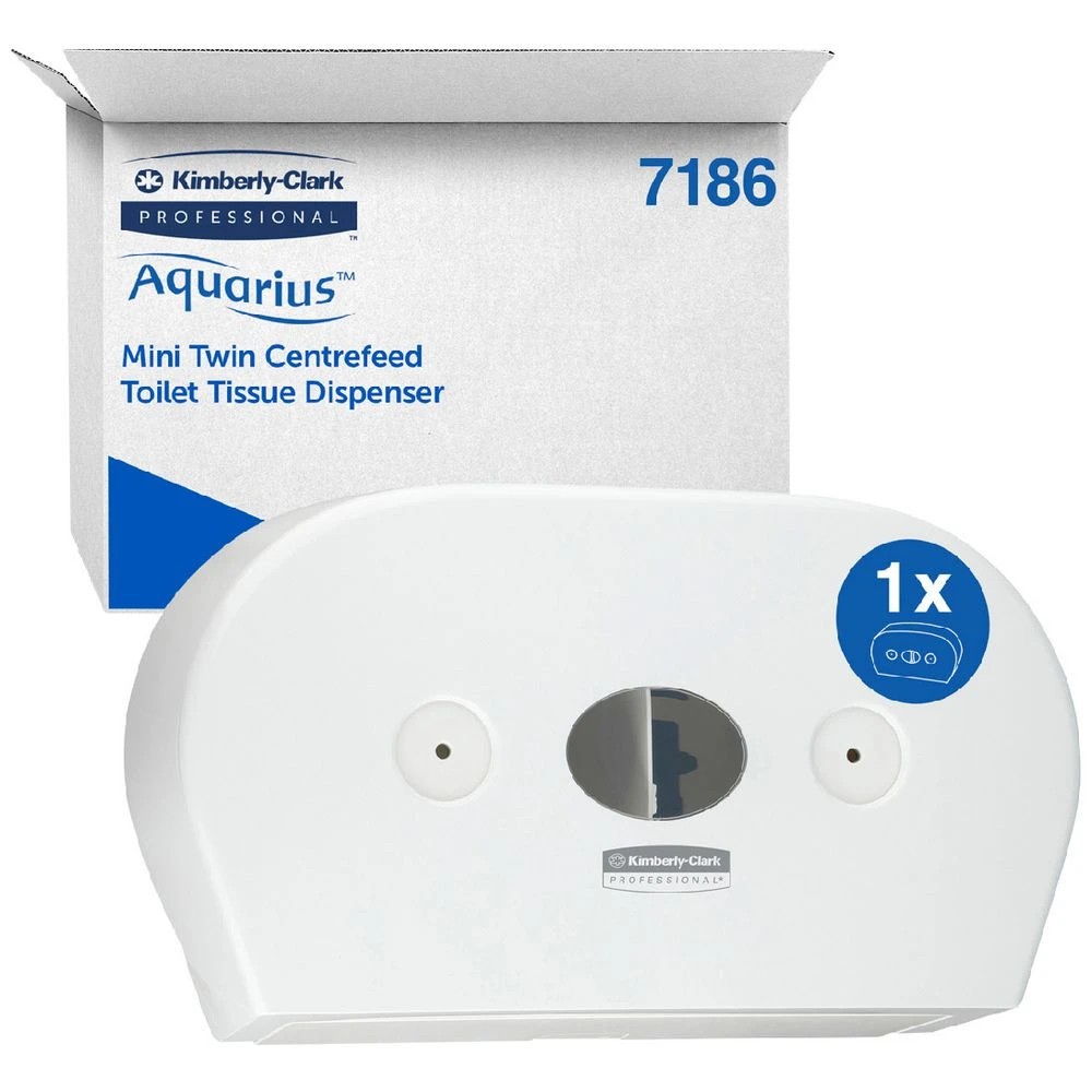 1 Kimberly Clark Aquarius Mini Twin Roll Toilet Paper Dispenser, 1 of 5