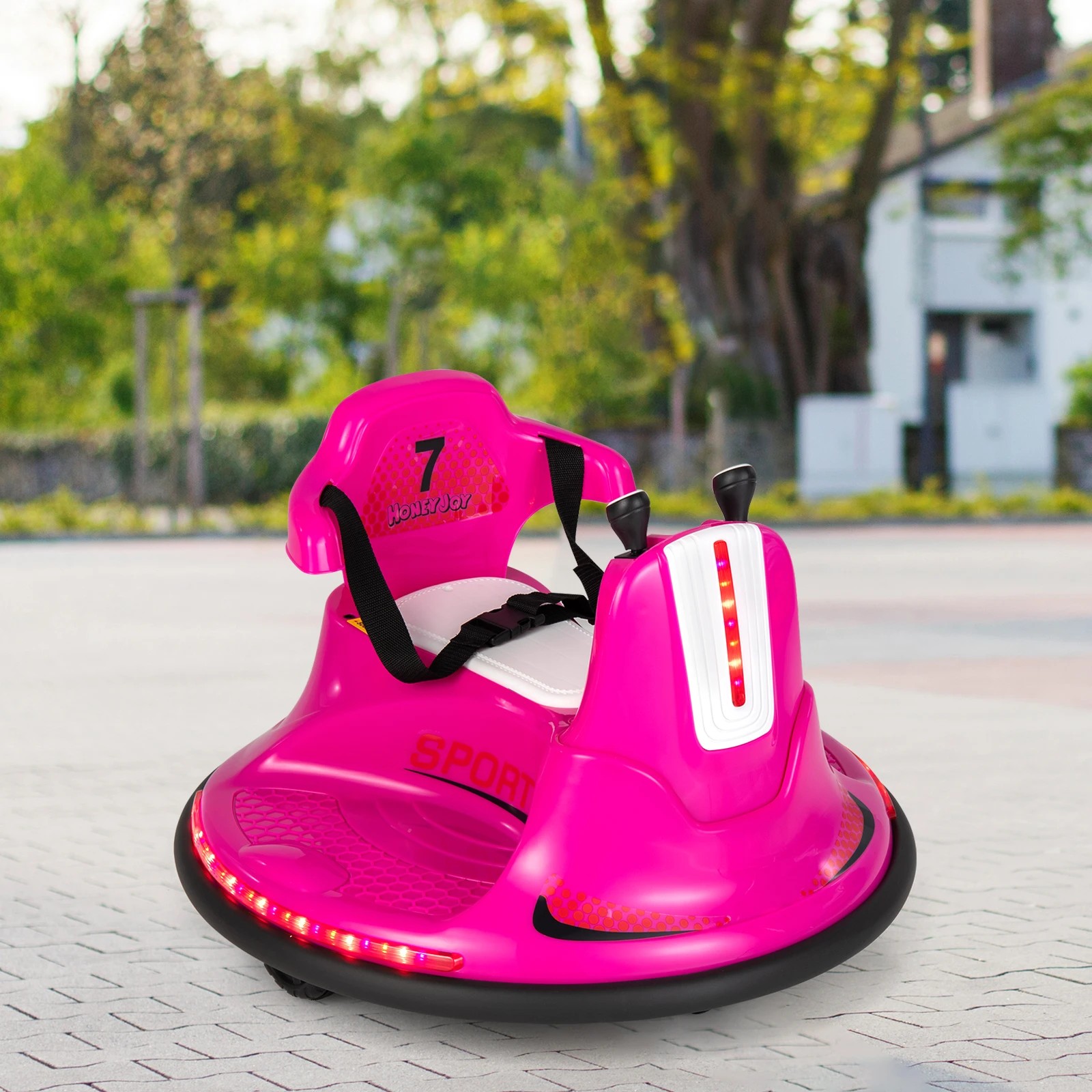 4 Costway 360° Spin Kids Bumper Car Electric Ride On Vehicle, 4 of 5