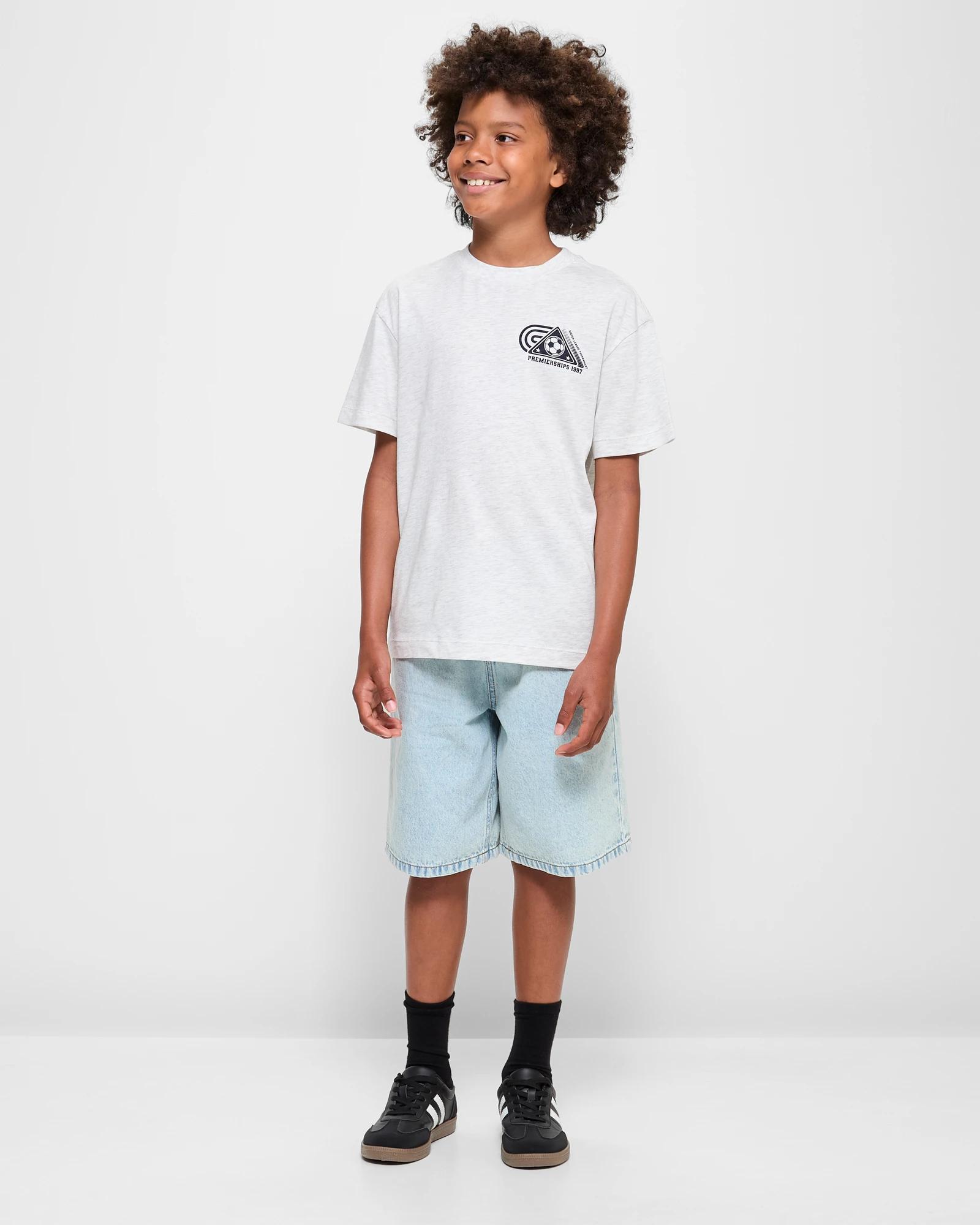 2 Target Australian Cotton Loose Fit Print T-shirt GREY MARLE SOCCER, 2 of 5