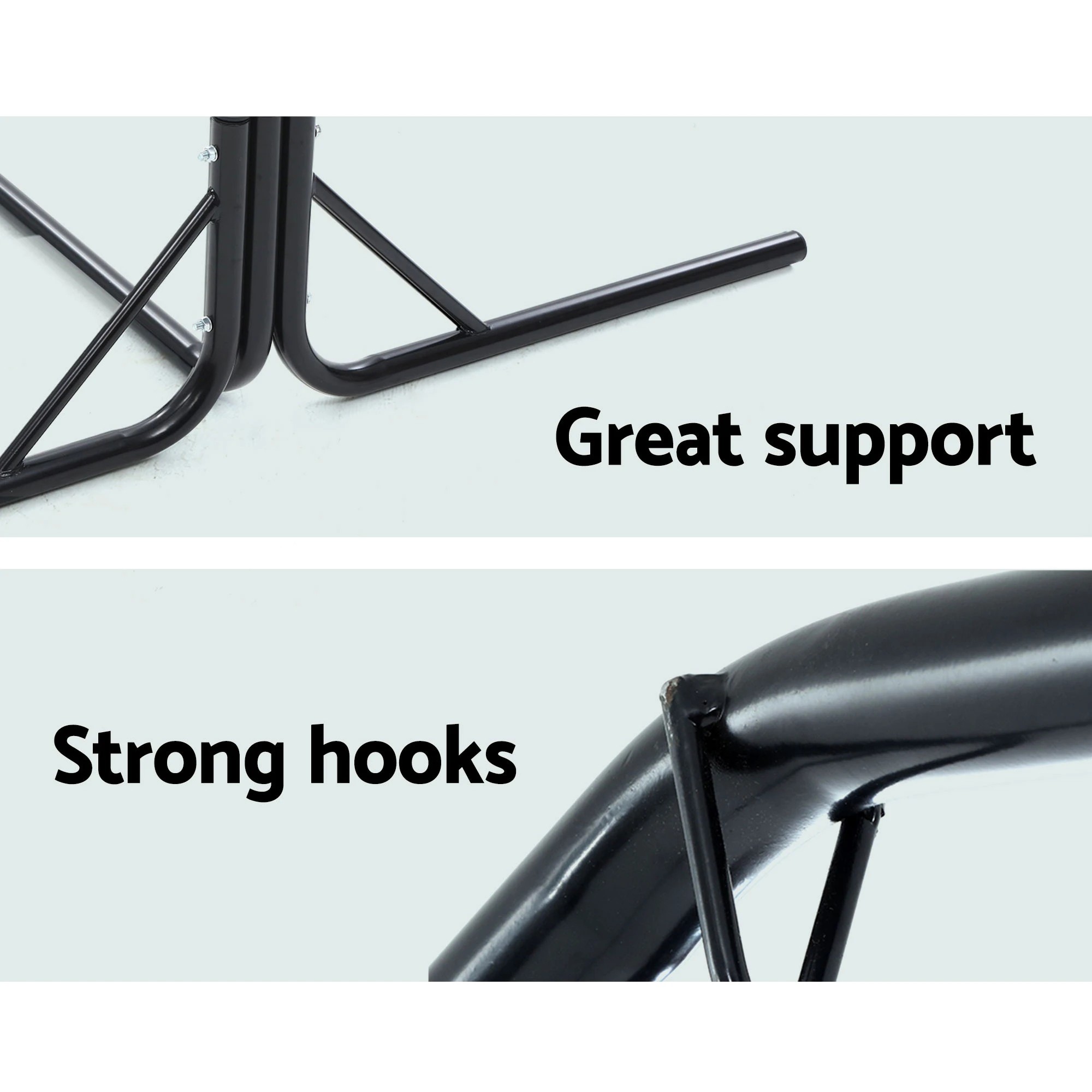 5 Gardeon Hammock Chair with Stand Macrame Outdoor Garden 2 Seater - Multi, 5 of 6