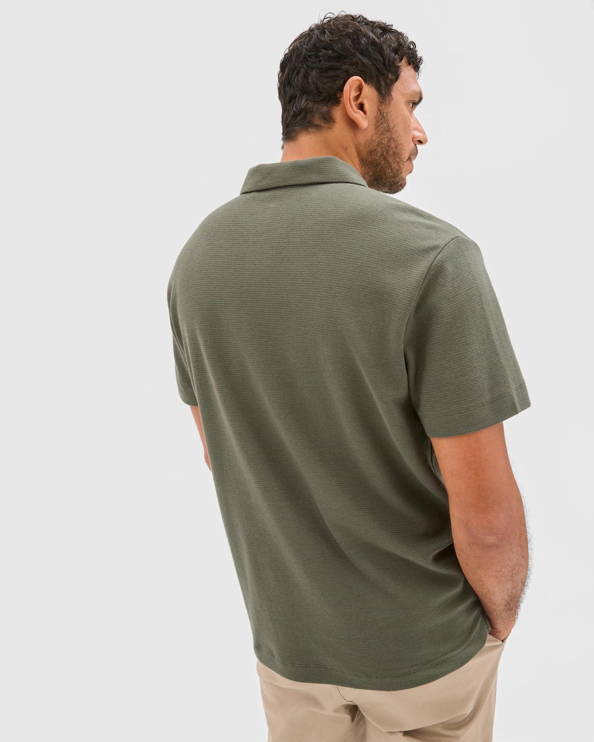 4 Target Australian Cotton Textured Fashion Polo Top DARK GREEN, 4 of 5