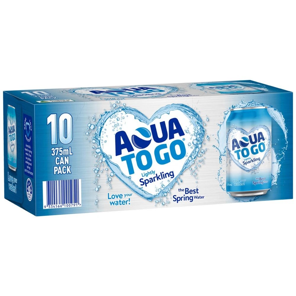 2 Aqua to Go Sparkling Water Cans 375mL 10 Pack, 2 of 3