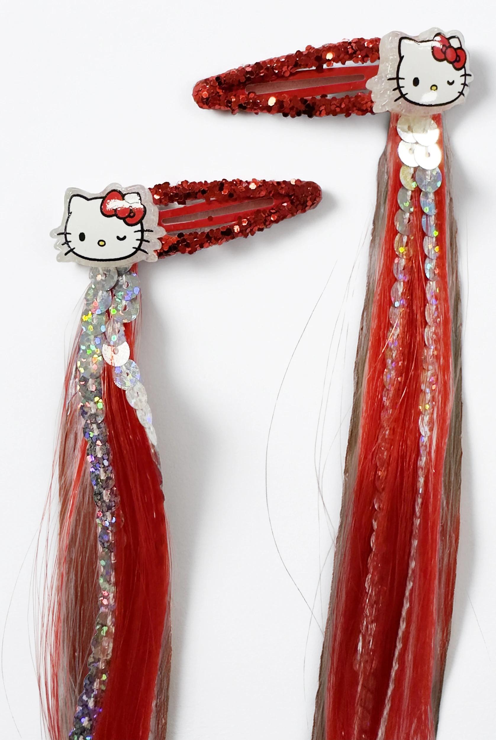 3 2 Pack Red Hello Kitty Hair Extension Clips Hellokitty, 3 of 3