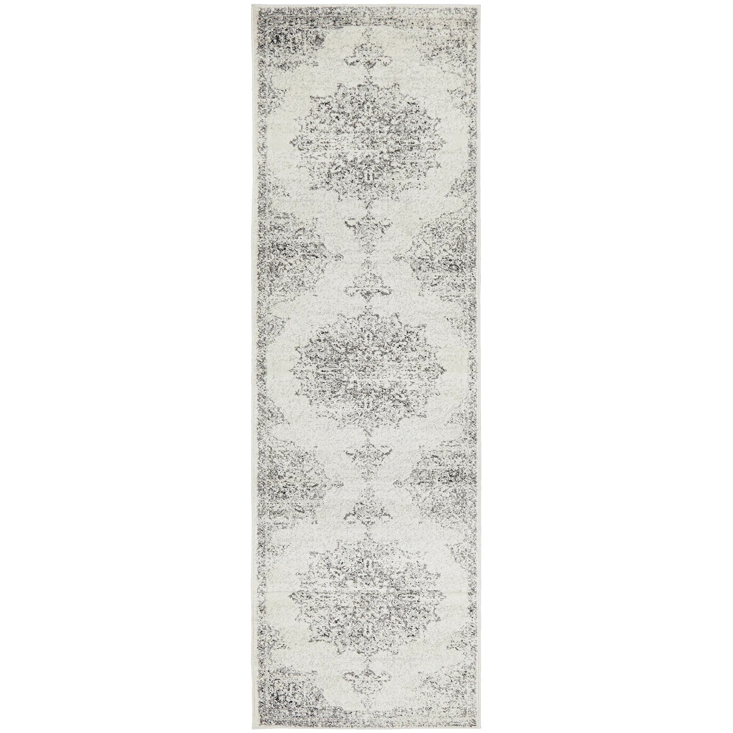 2 Common Ground Rugs Lustre Rita 300x80cm Runner - Medium Pet Friendly Rug - Silver, 2 of 5