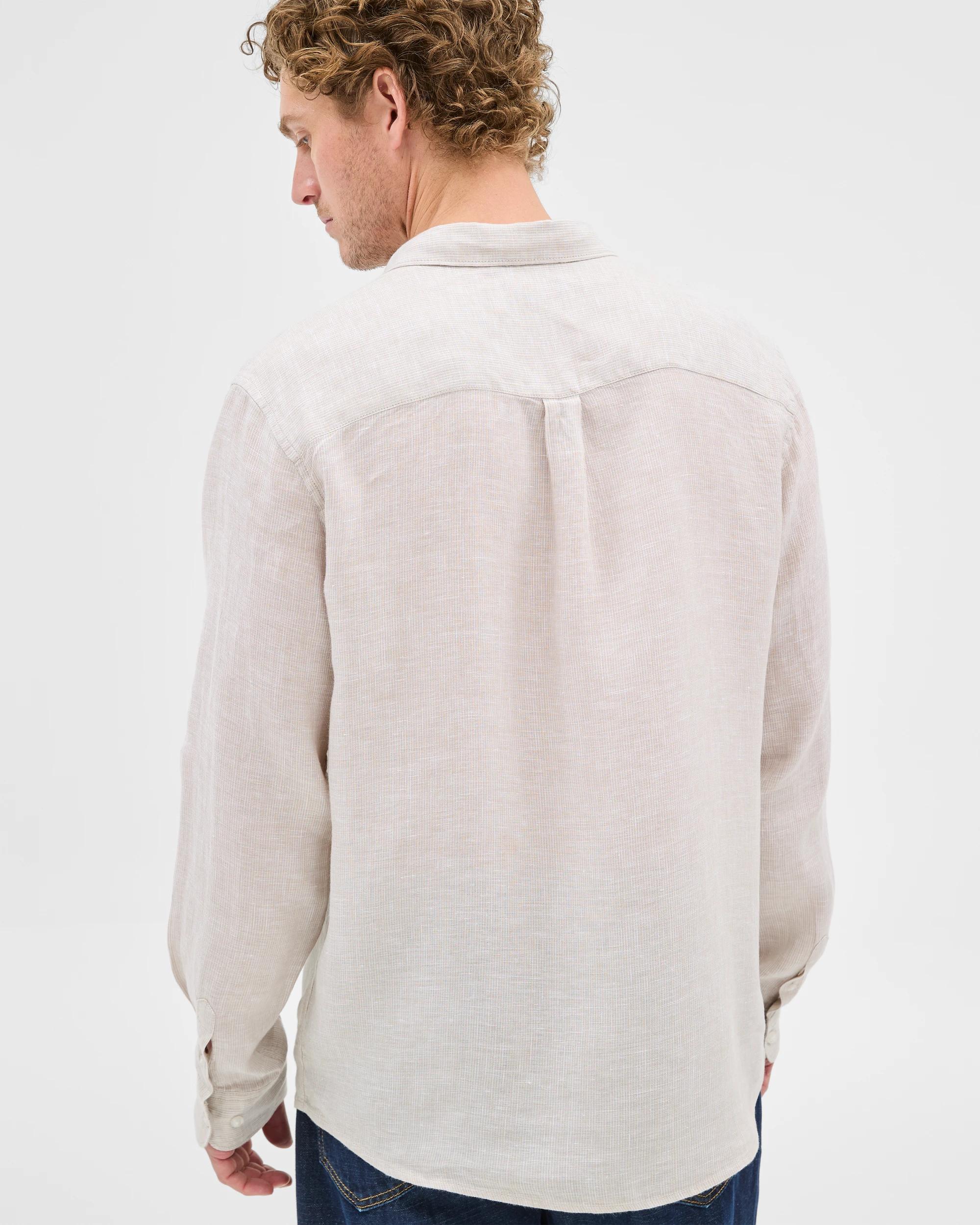 4 Target European Linen Long Sleeve Textured Shirt LIGHT STONE, 4 of 10