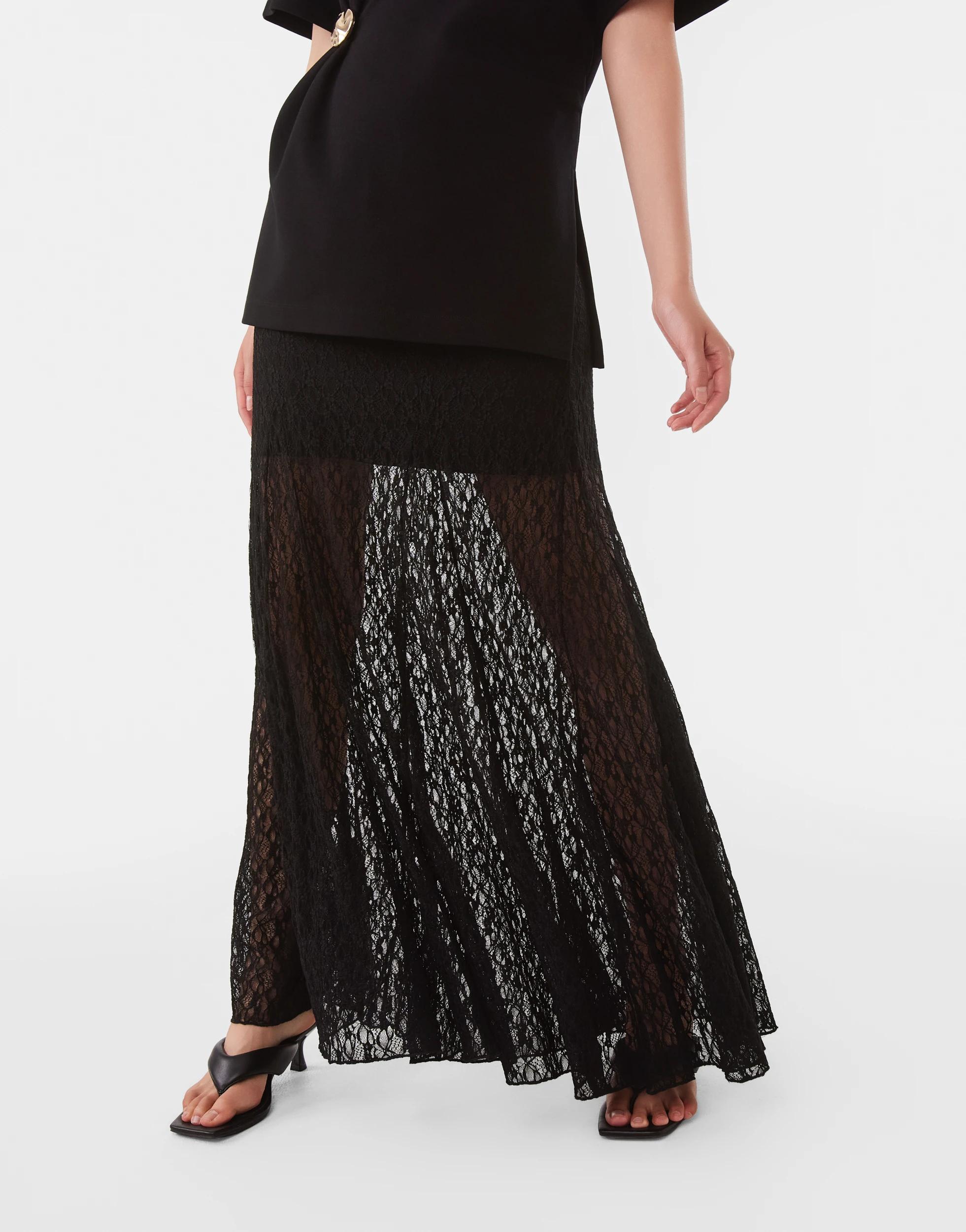 1 Lace Maxi Skirt Black, 1 of 6