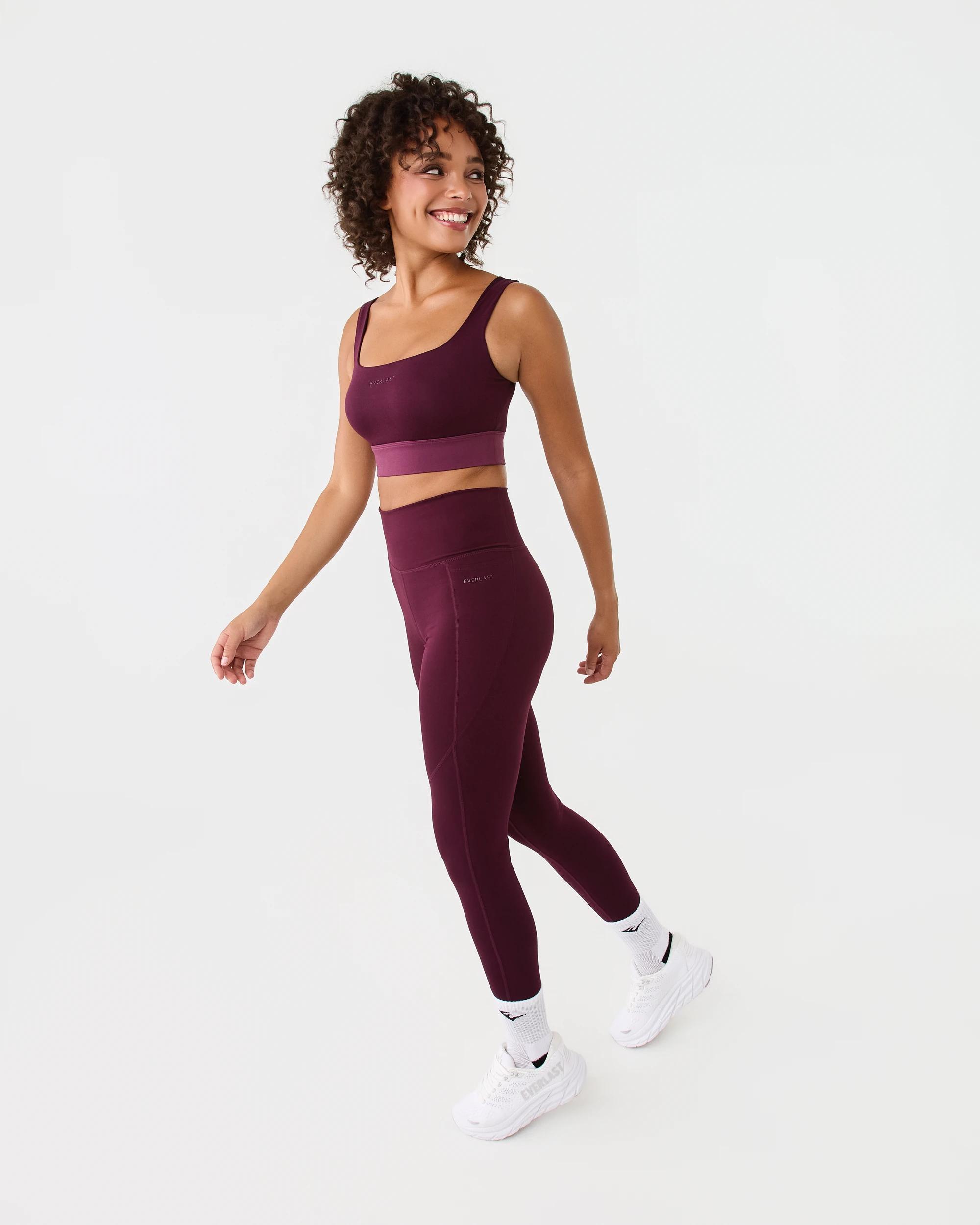 3 Everlast Womens Square Crop Top Deep Plum, 3 of 9
