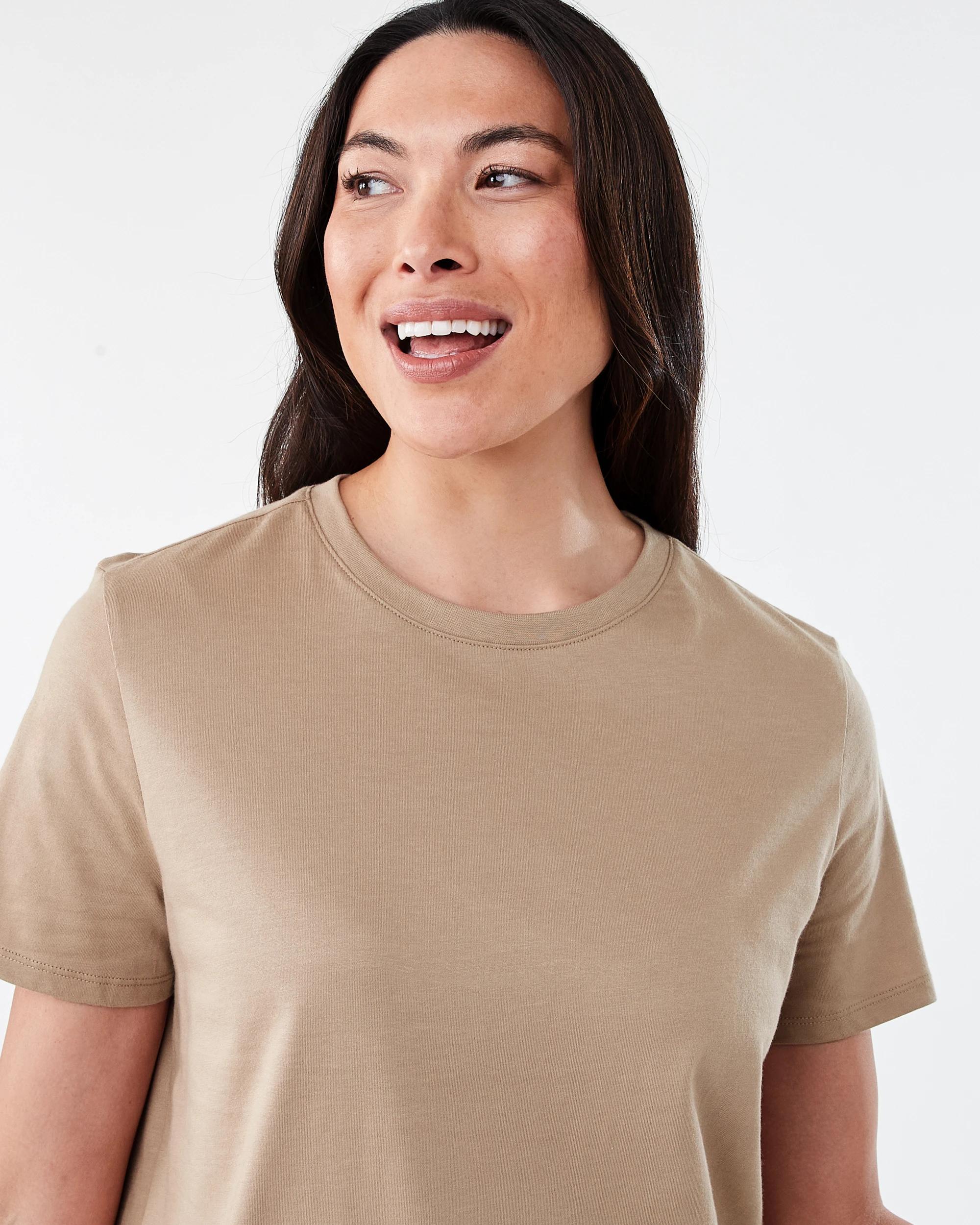 4 Short Sleeve Australian Cotton T-shirt Natural, 4 of 5