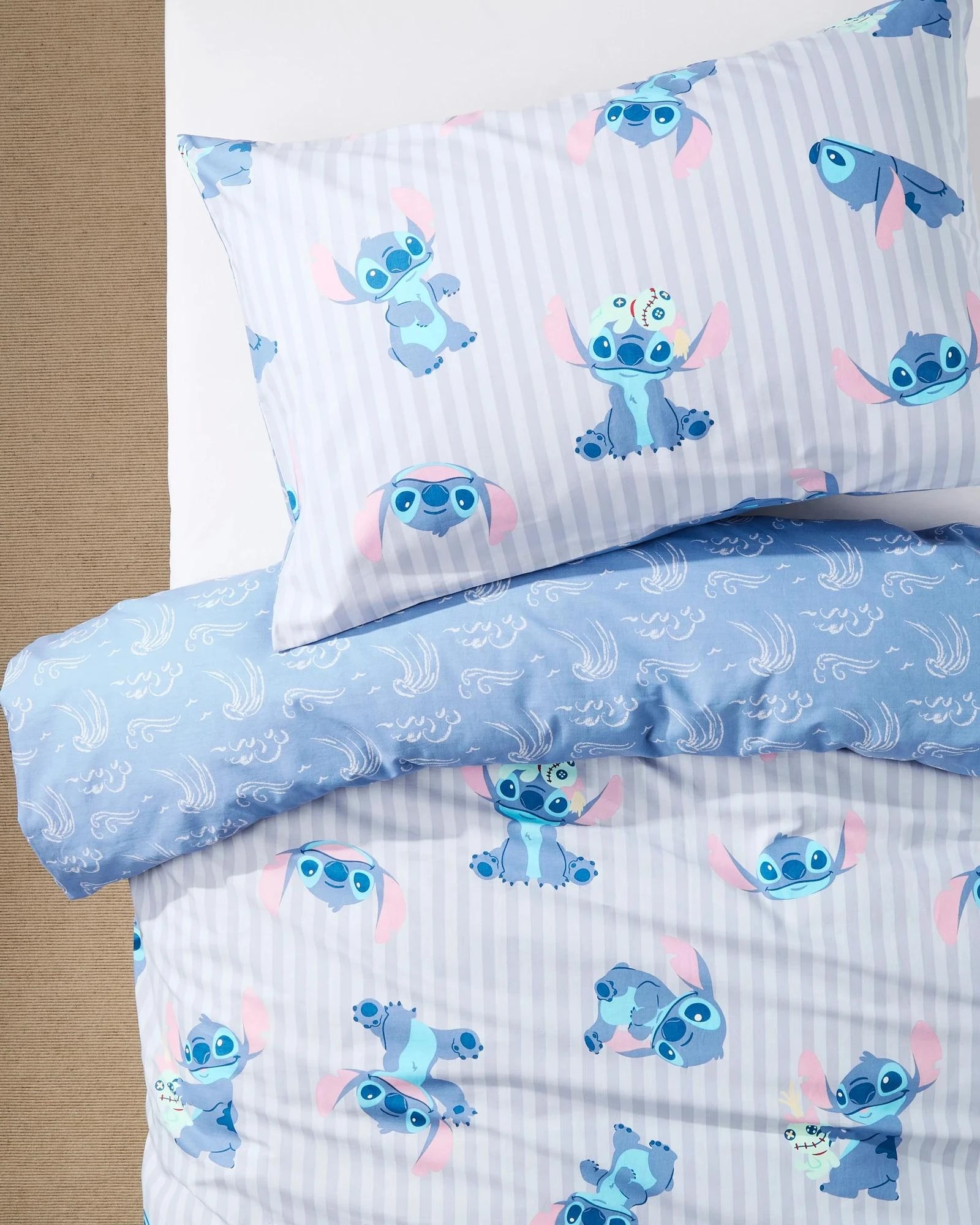 1 Disney Stitch Kids Cotton Quilt Cover Set - Double Bed - Blue, 1 of 4