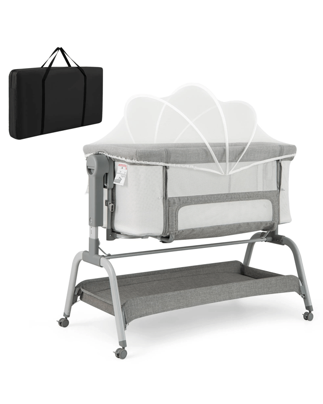 Costway 4-in-1 Baby Cot Bed Mobile Bedside Sleeper - 
