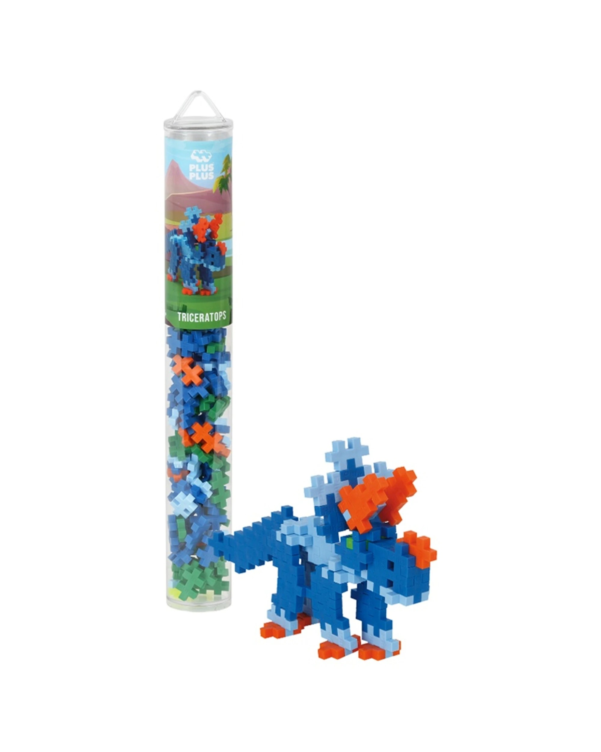 1 Plus-Plus 100pc Triceratops Tube Creativity Puzzle Kids Toy, 1 of 3