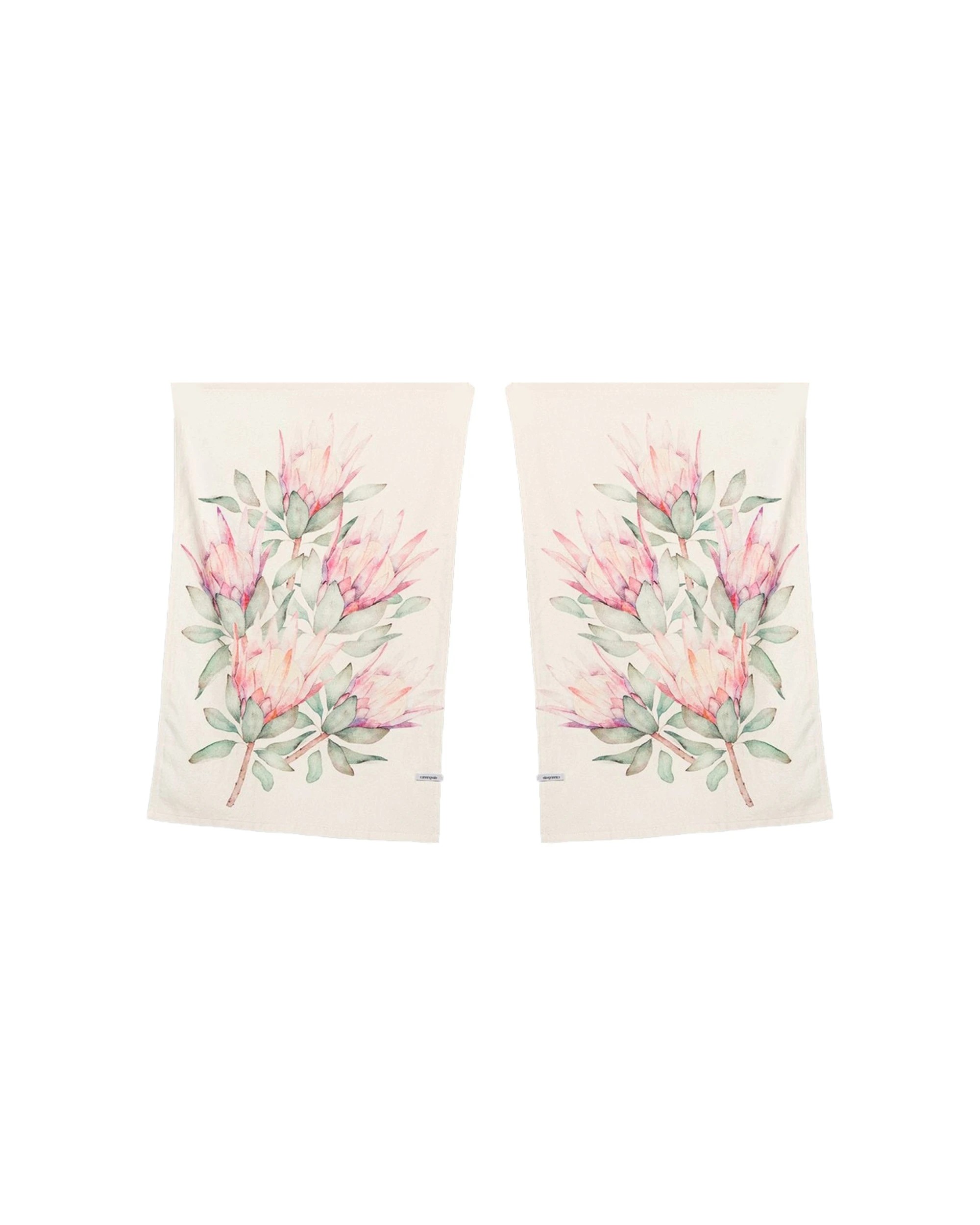 1 Canningvale 2pc Aussie Cotton Tea Towel Botanical Protea 45x70cm Set - Pattern, 1 of 1