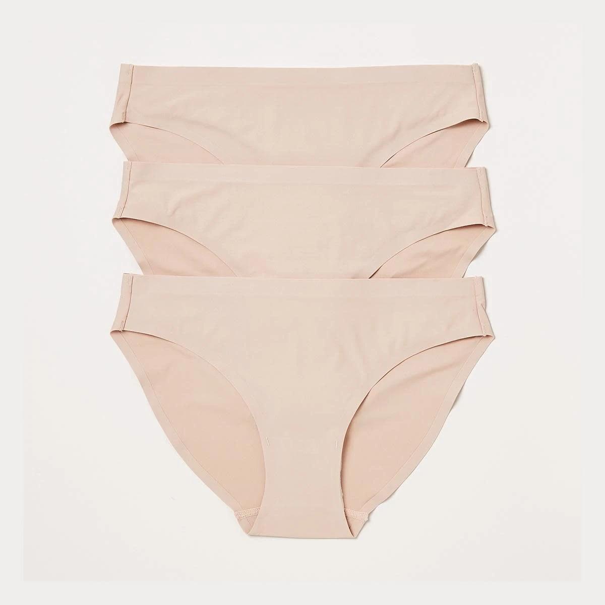 1 3 Pack Outta-Sight Bikini Briefs Bge Almnd, 1 of 6