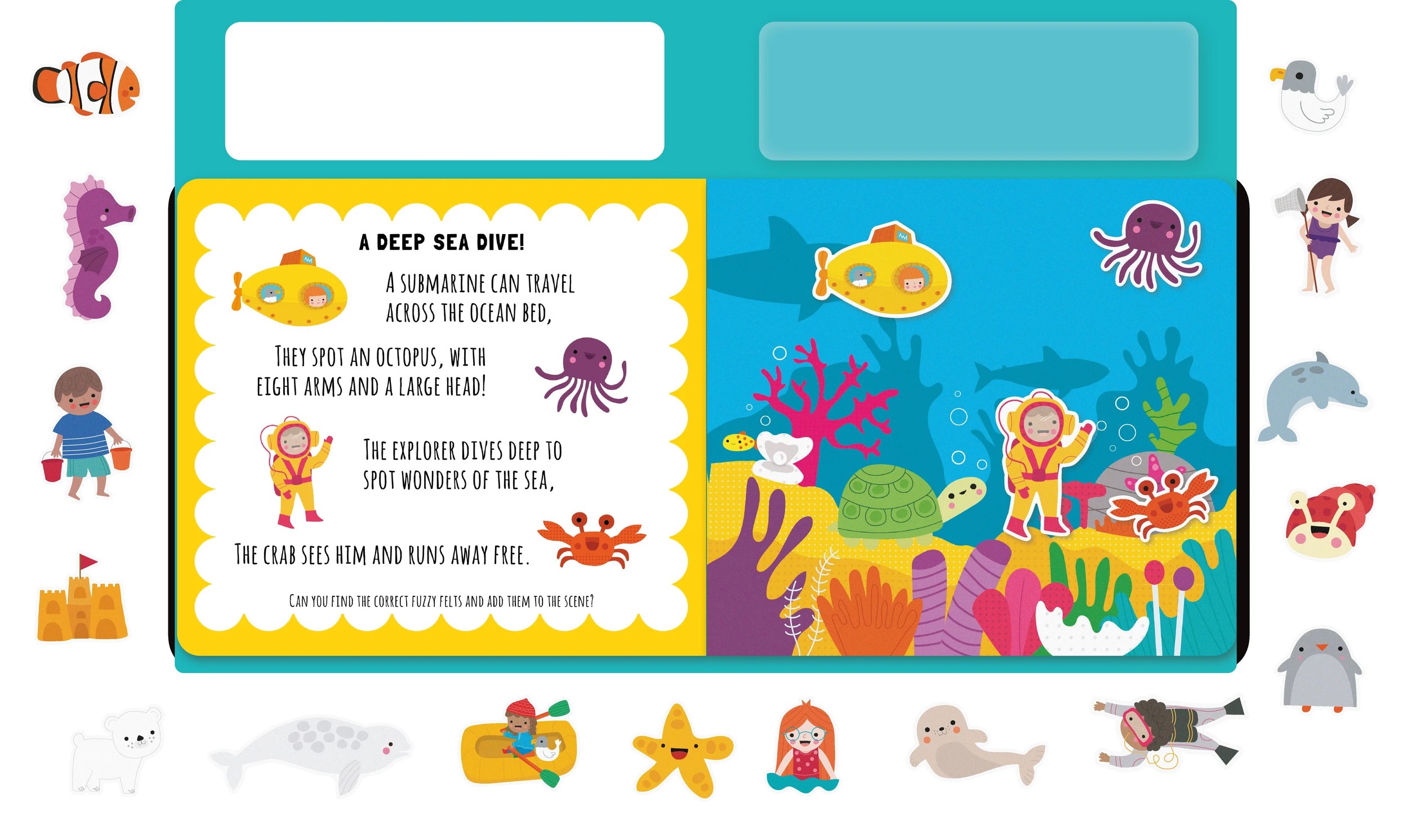 2 Felt Friends: Hello Ocean! by Barbi Sido - Book, 2 of 2