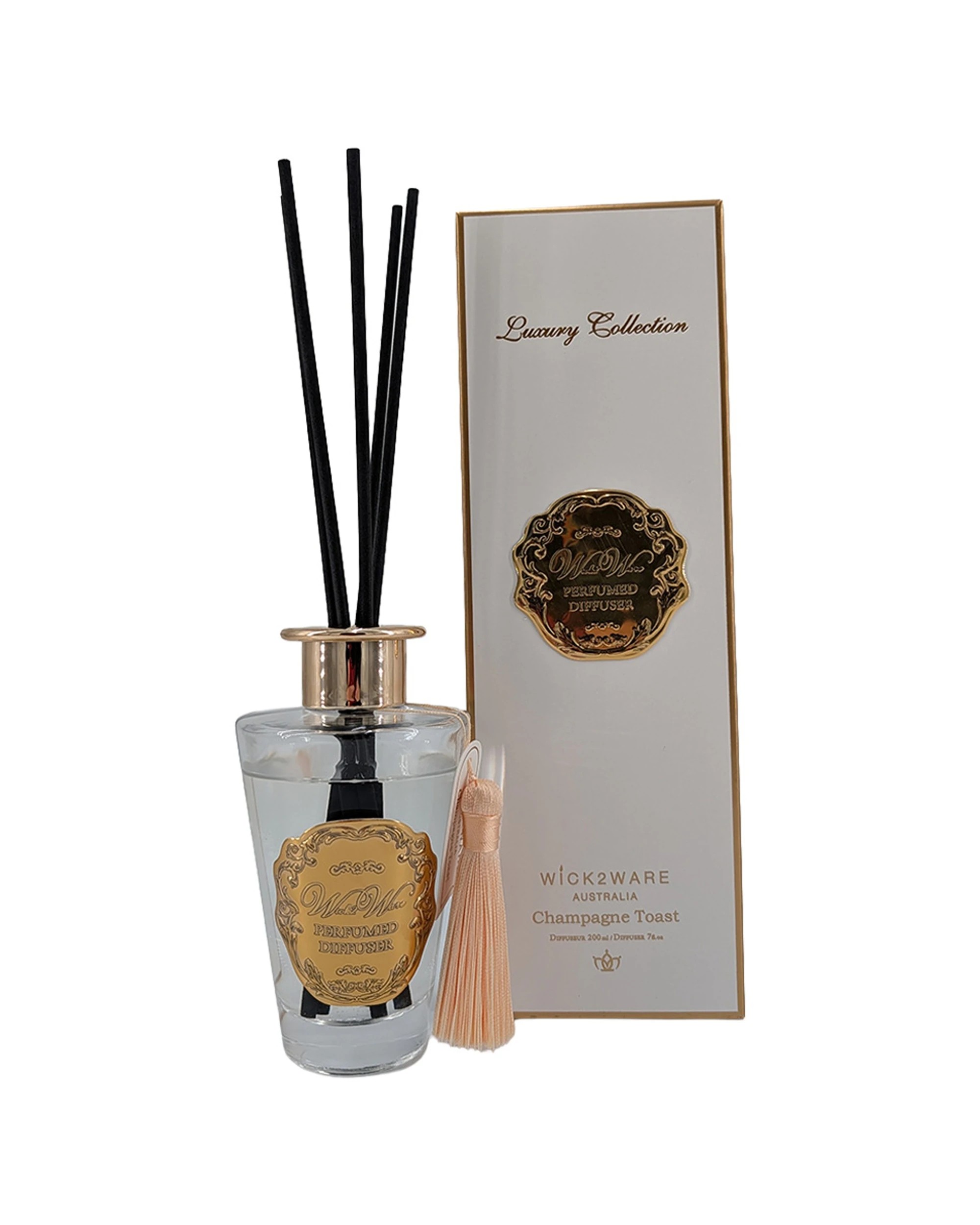 1 Wick2Ware Luxury Collection Reed Diffuser Champagne Toast Scent 200ml Home Fragrance, 1 of 1