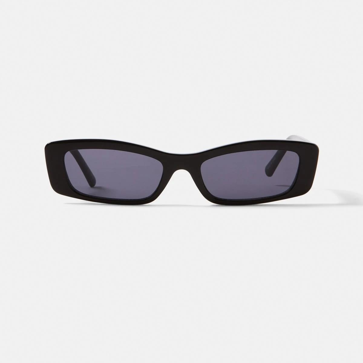 4 Womens Slim Rectangle Sunglasses ACCESSORIES BLACK, 4 of 6