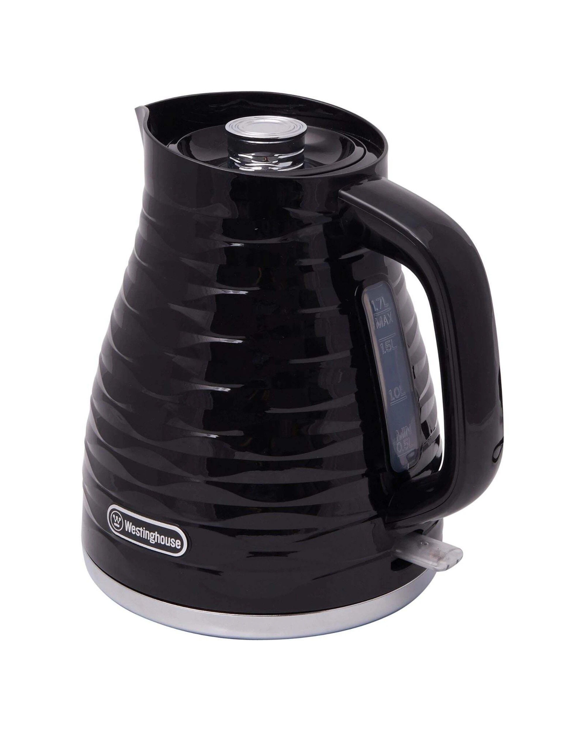 5 Westinghouse 1.7l Kettle & 4 Slice Toaster Pack Black/silver Wave Pattern
 - Black, 5 of 10
