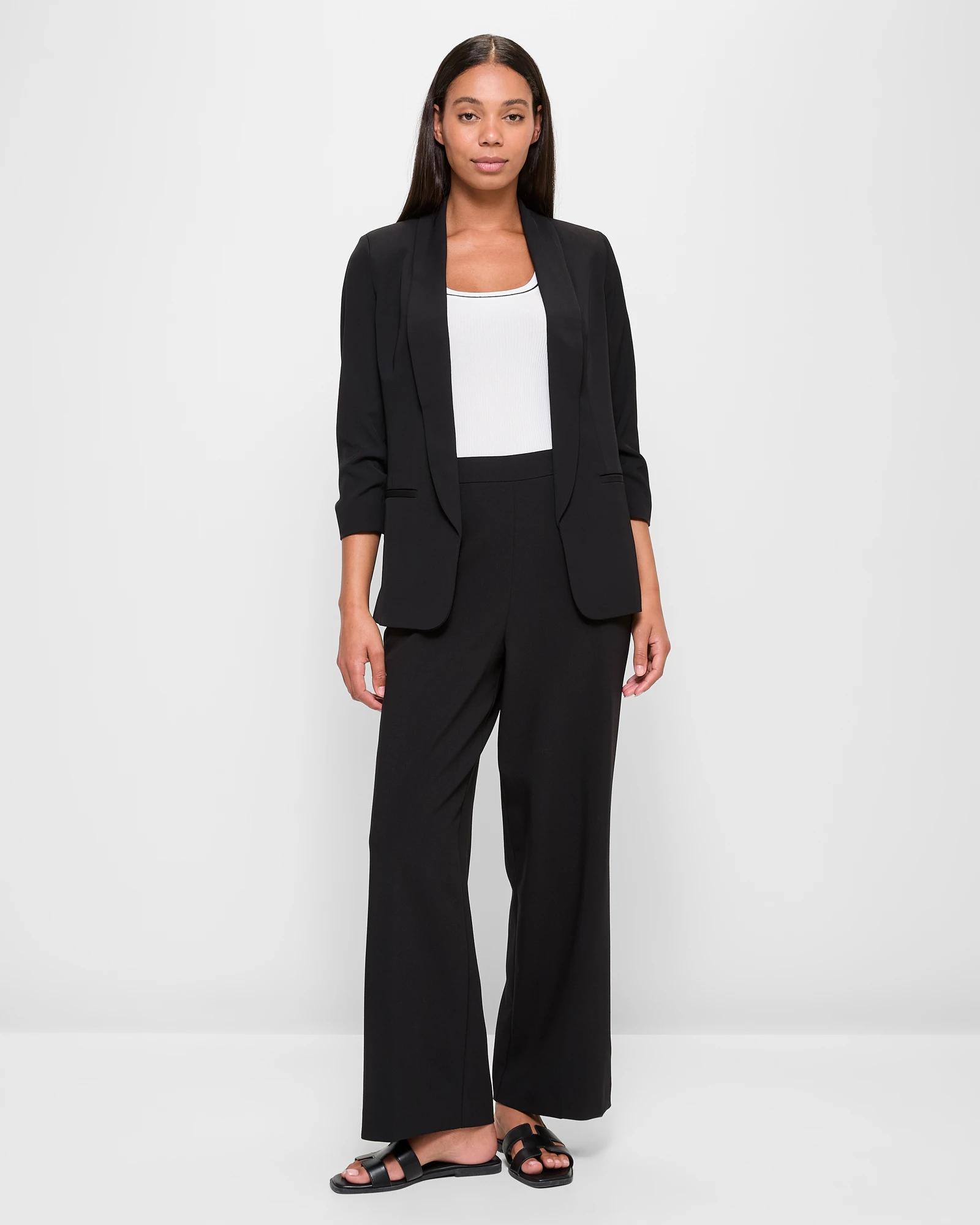 2 Ruched Sleeve Blazer - Preview BLACK, 2 of 5