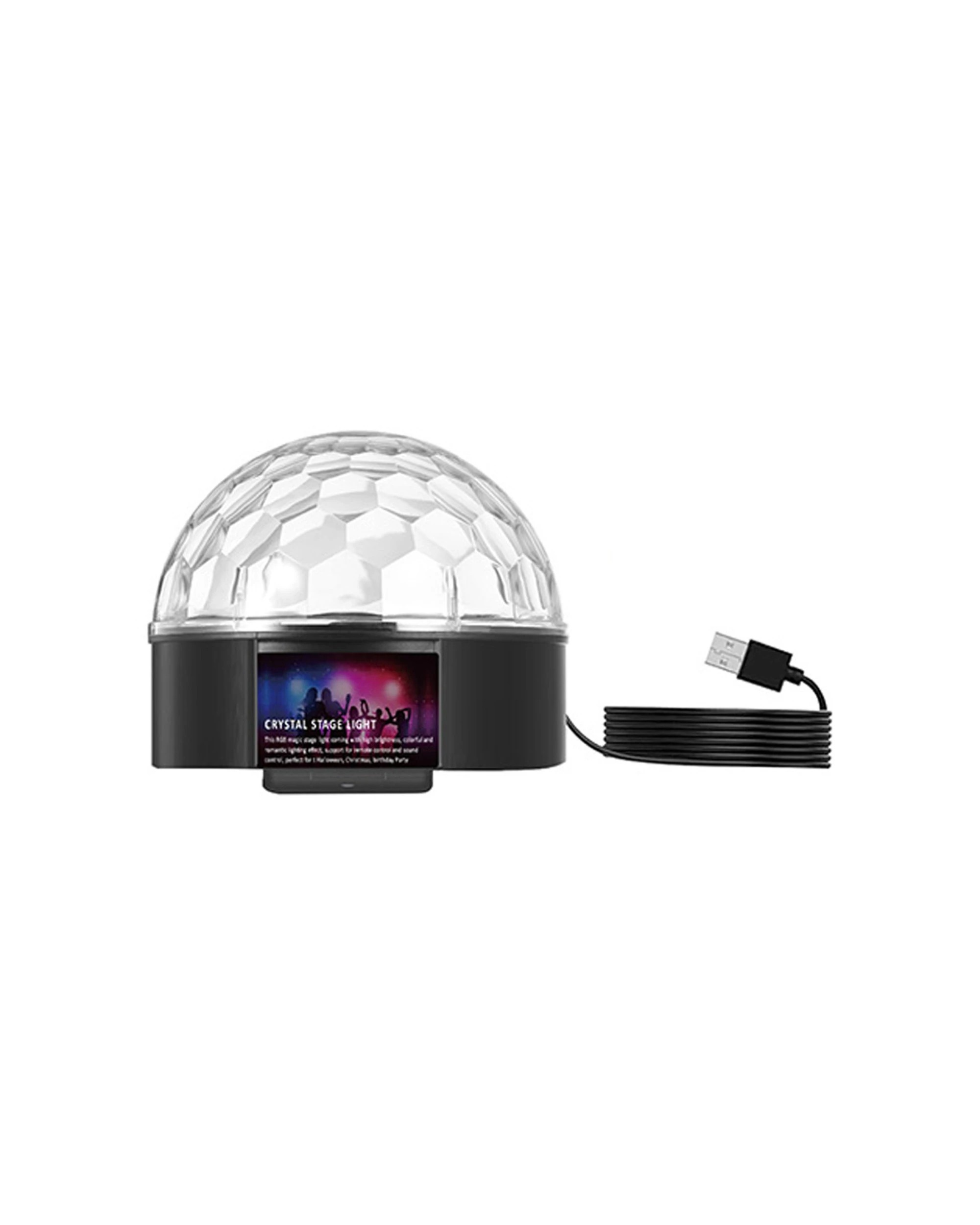 2 Sansai USB Powered Portable -Feature LED Crystal Party Stage Light - Multi, 2 of 3