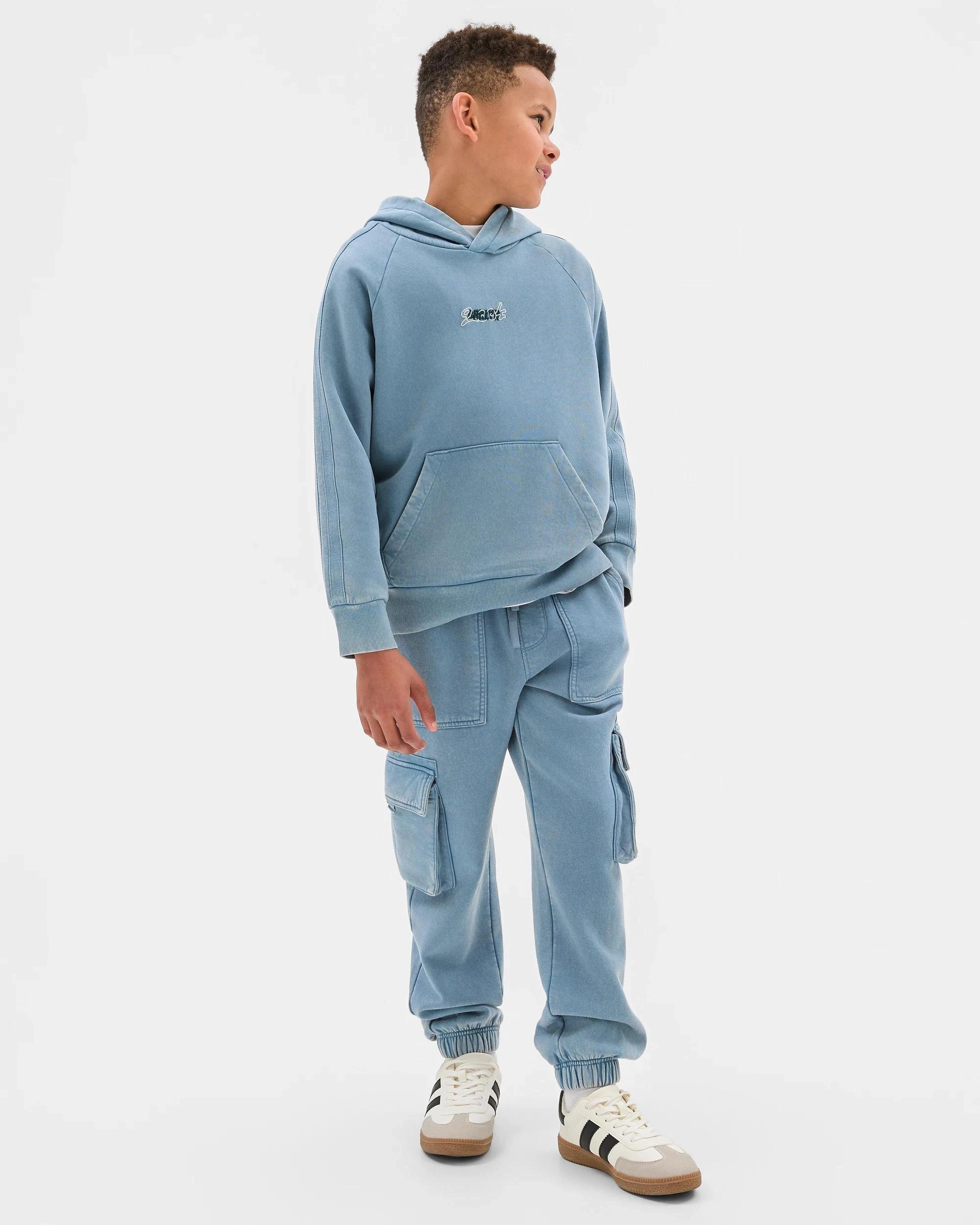 2 Target Kids Australian Cotton Blend Washed Popover Sweat Top BLUE, 2 of 7