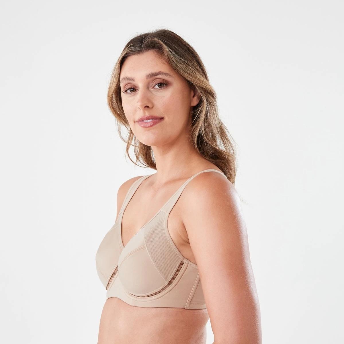 2 Cross Elastic Underwire High Support Sports Bra LIGHT FAWN, 2 of 7