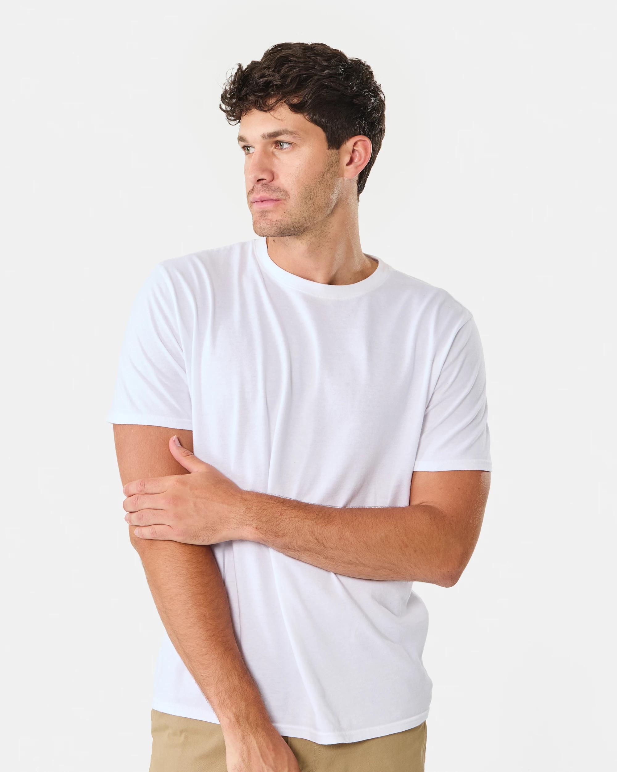1 Australian Grown Cotton Crew Neck T-shirt WHITE, 1 of 10