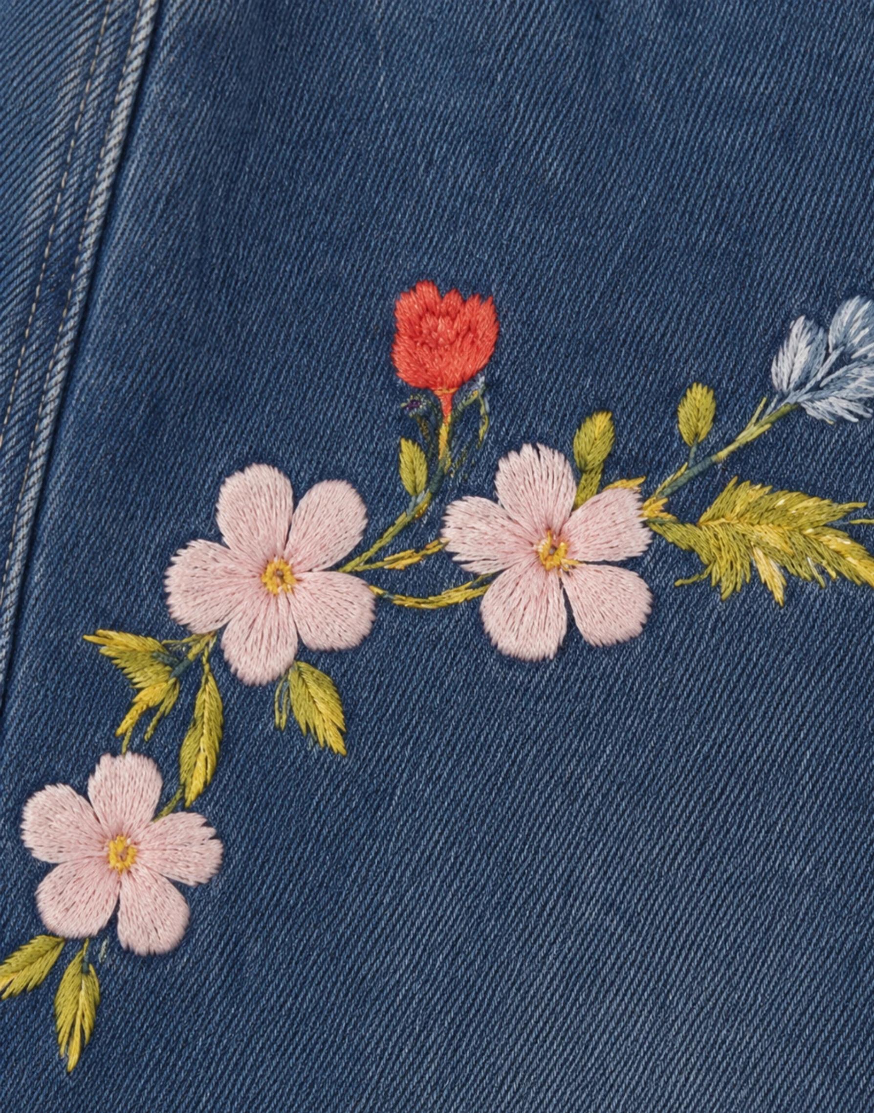 3 Big Softies G & J Floral Embroidered Wide Leg Jeans , 3 of 4