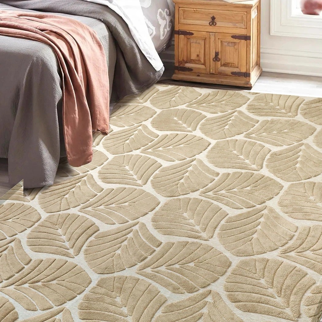 7 Marlow Machine Washable Floor Rug High-Low Textured Golden Leaf, 7 of 7