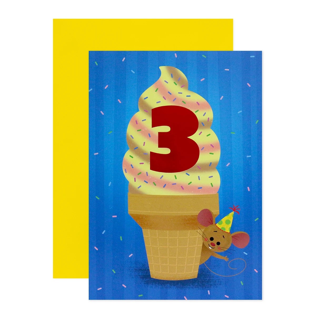 1 Connections from Hallmark 3rd Birthday Card - Ice Cream, 1 of 3