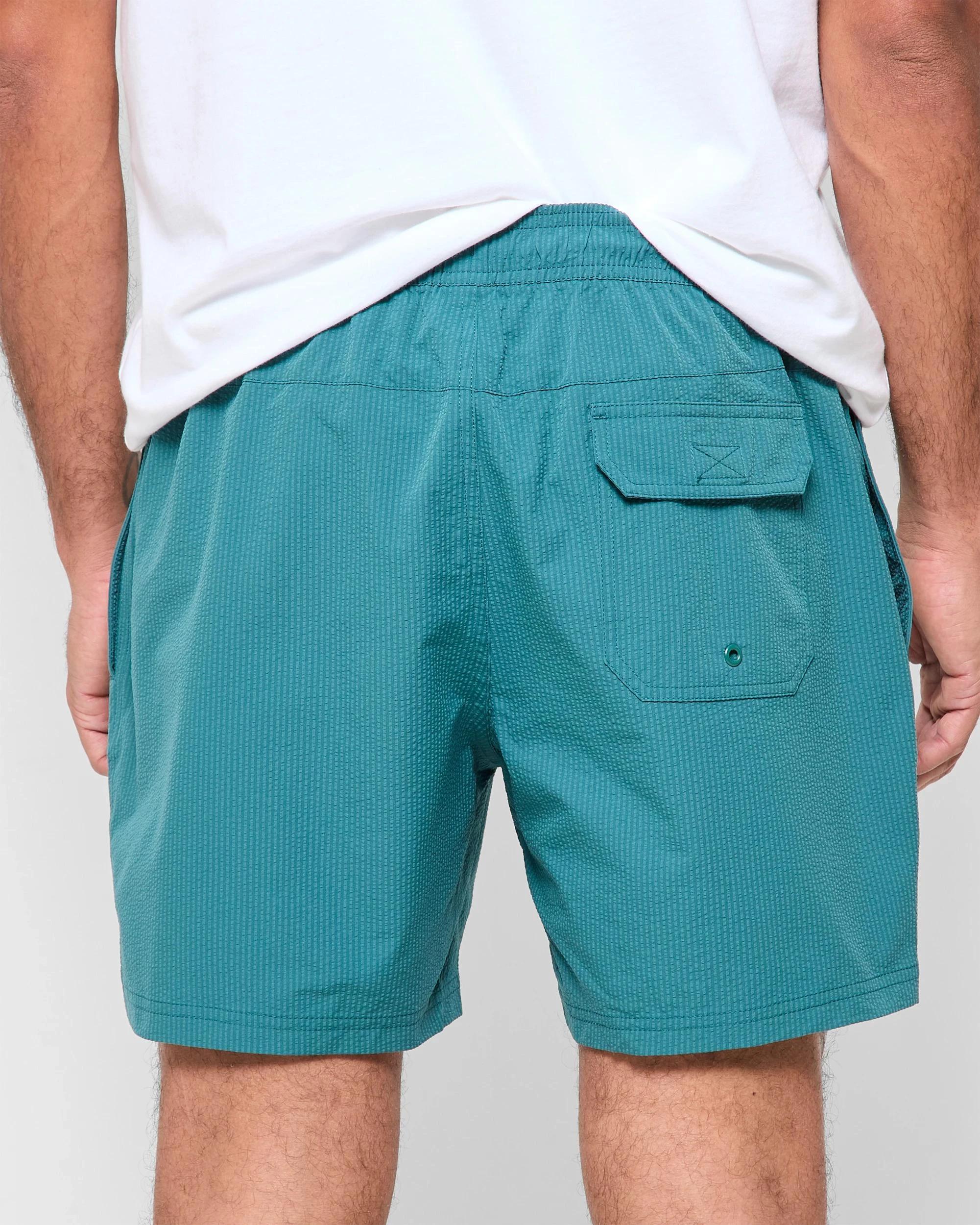 4 Target Seersucker Swim Boardshorts TEAL, 4 of 5