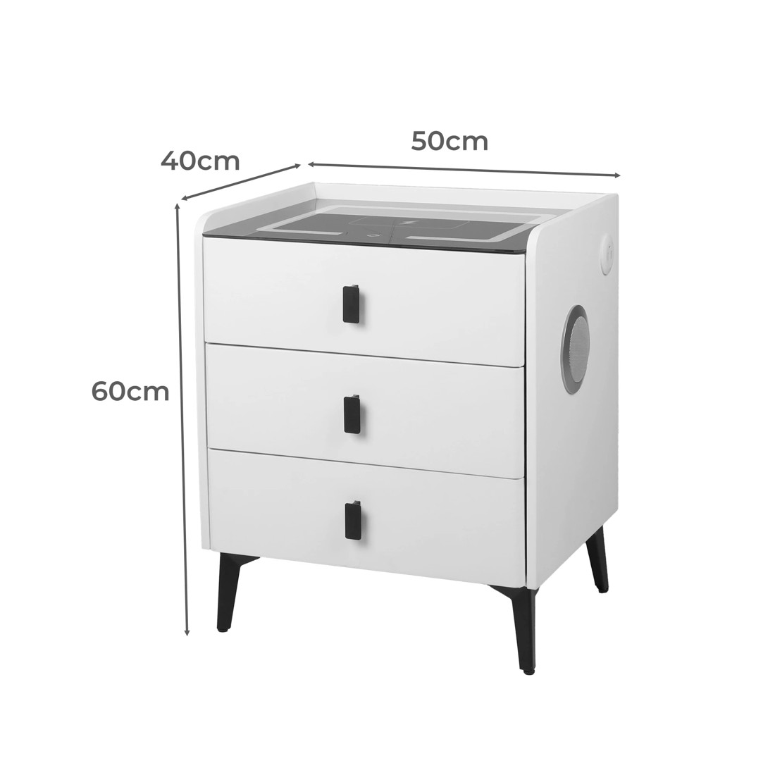 3 Levede Smart Bedside Table 3 Drawers, 3 of 4