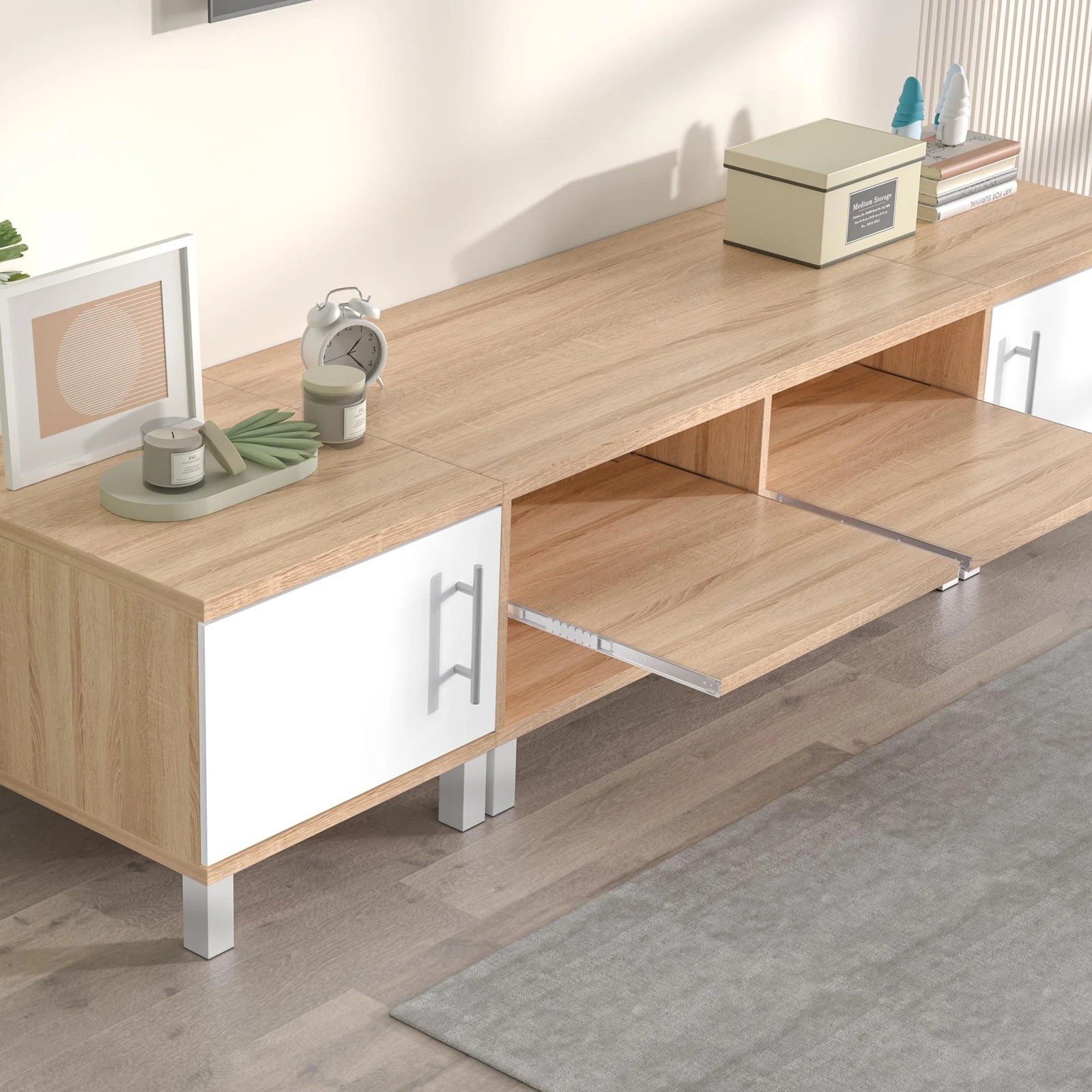 8 Alfordson Entertainment Unit TV Cabinet Stand Storage Drawer 190cm - Wood, 8 of 10