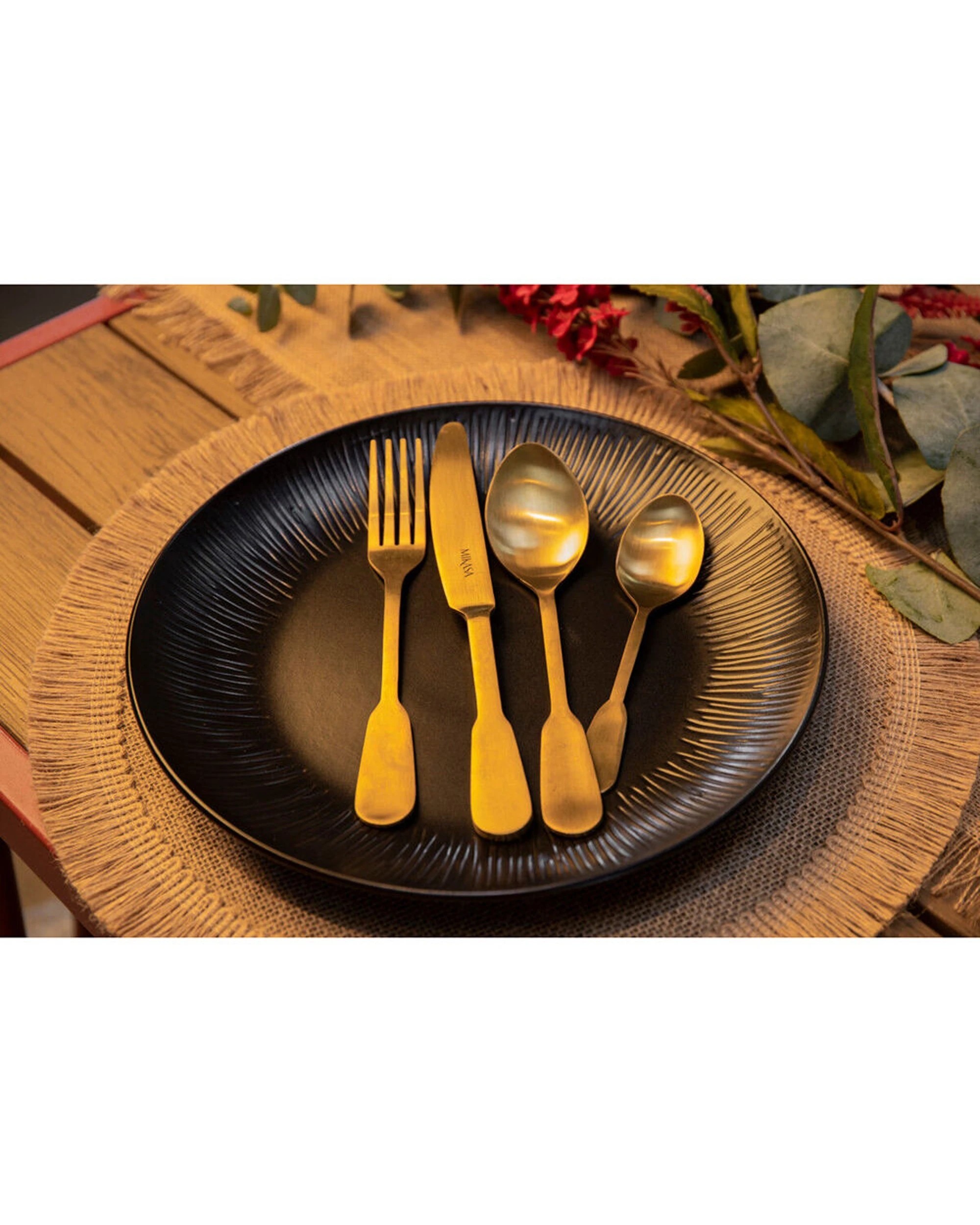 5 Mikasa 4pc Round Hessian Placemat Set - Brown, 5 of 6