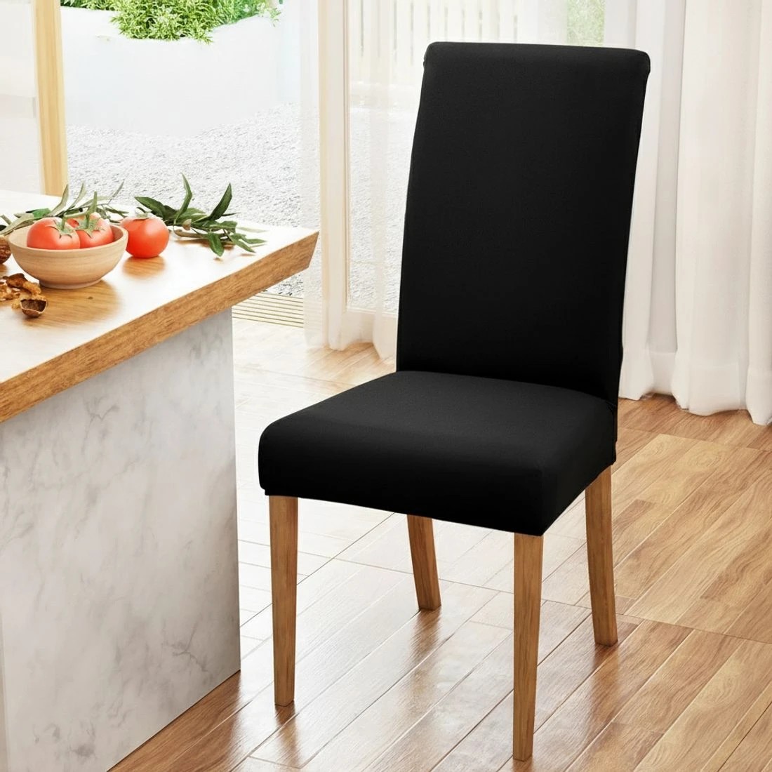 6 Artiss Dining Chair Covers 4x Slipcovers Spandex Stretch Banquet Wedding - Black, 6 of 6