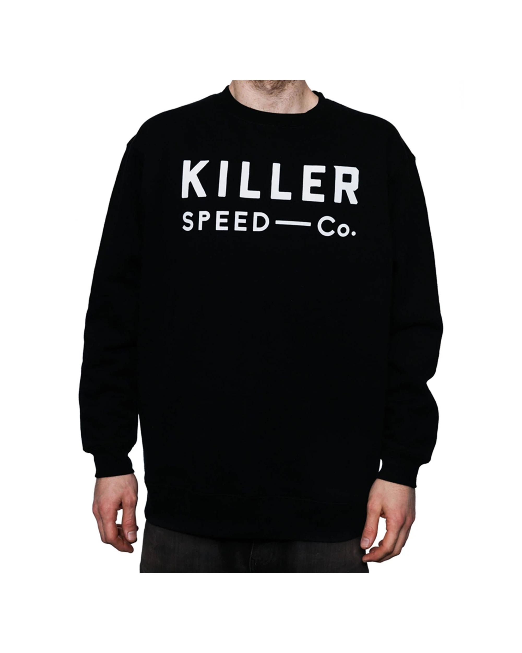 1 Killer Speed Co. Men Logo Crew Neck Jumper Raglan Sleeve BLACK, 1 of 2