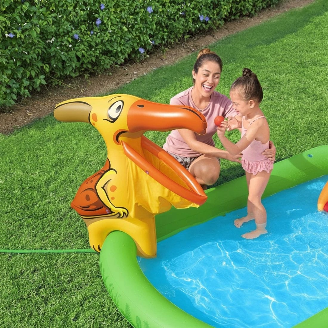 7 Bestway Kids Inflatable Play Splash Pool with Slide Ball Tossing Toys 242x140cm - Multi, 7 of 7