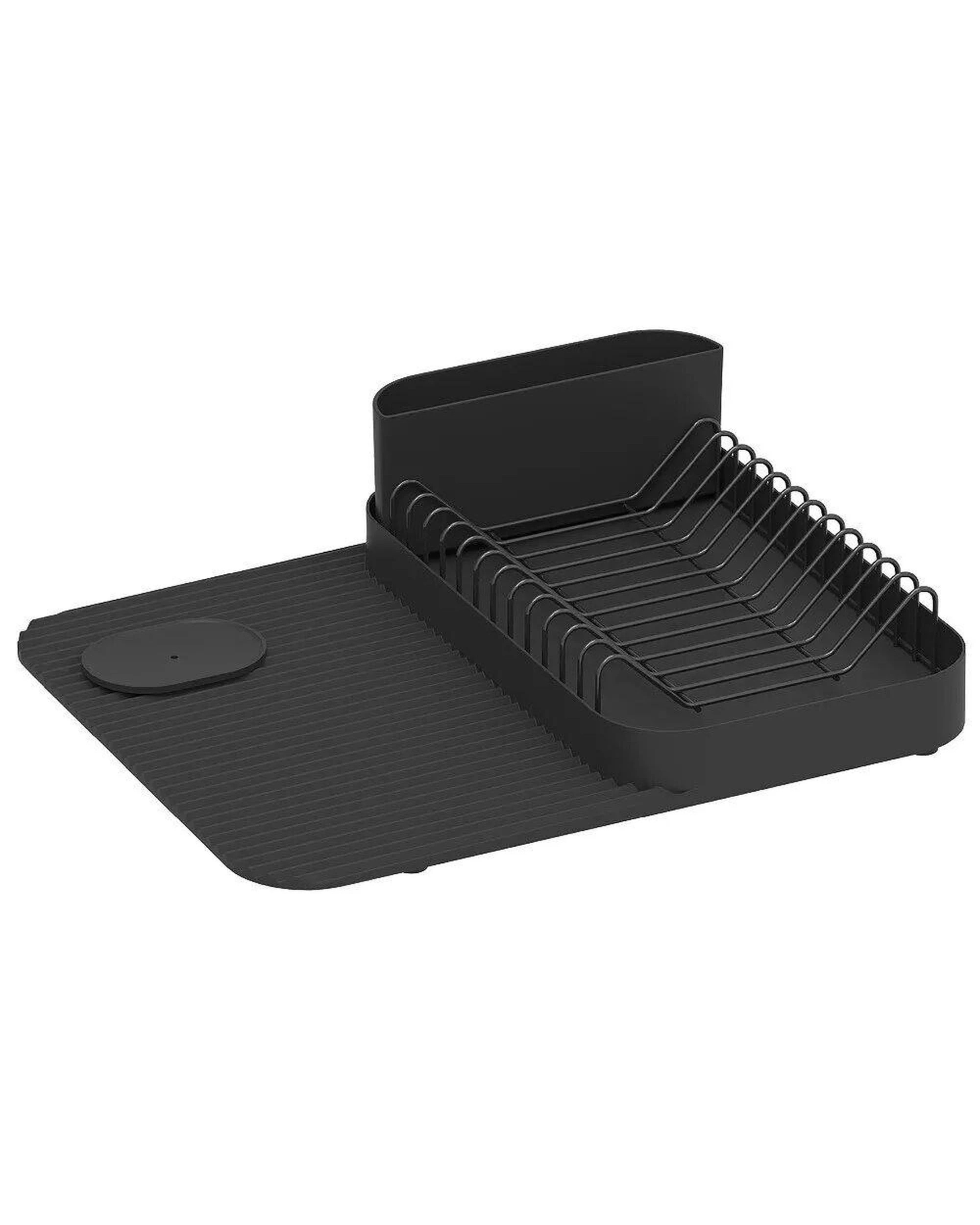 1 Vigar Vintage Metal Dish & Cutlery Drainer Dish Rack Set Black, 1 of 2