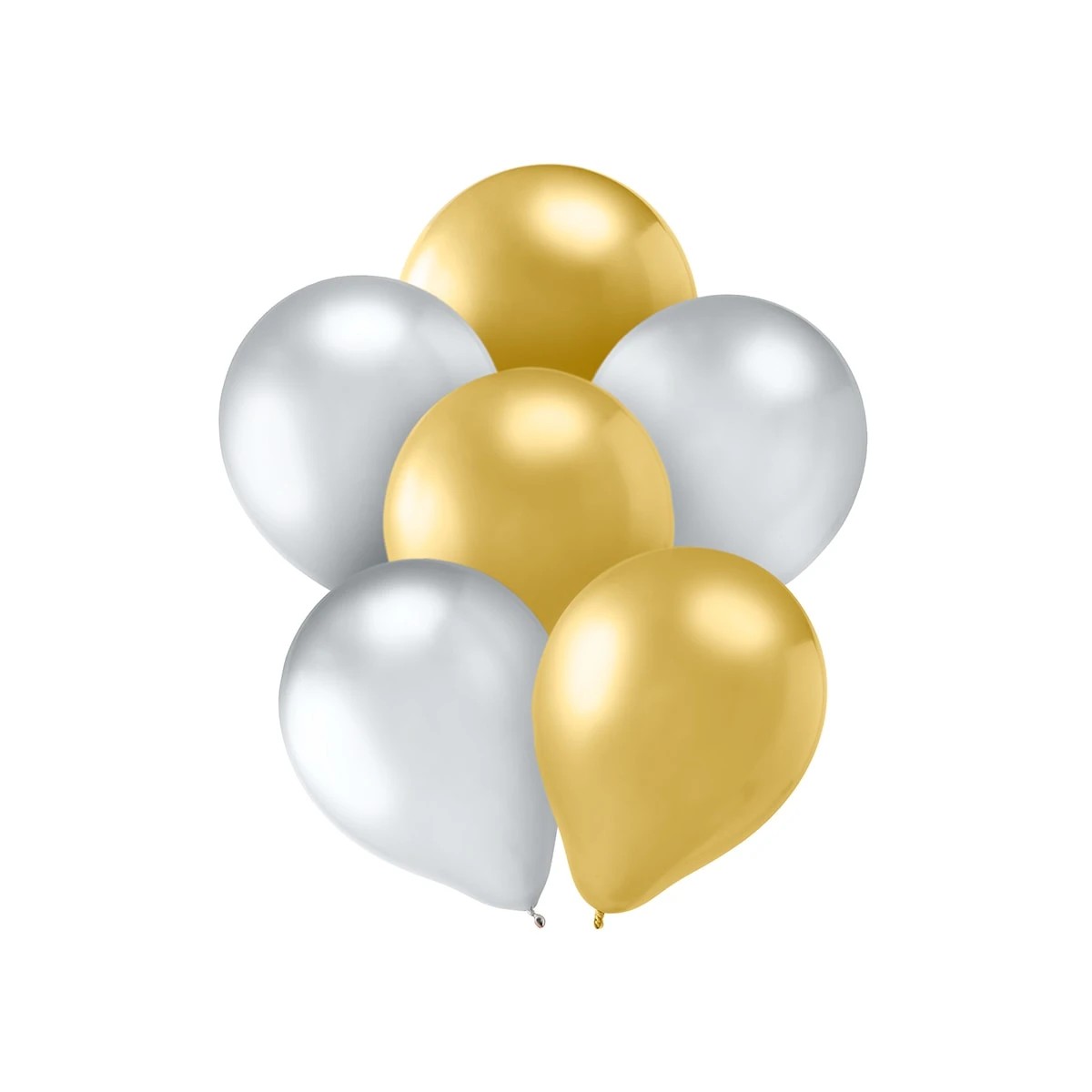1 12 Piece Gold and Silver Chrome Balloons, 1 of 6